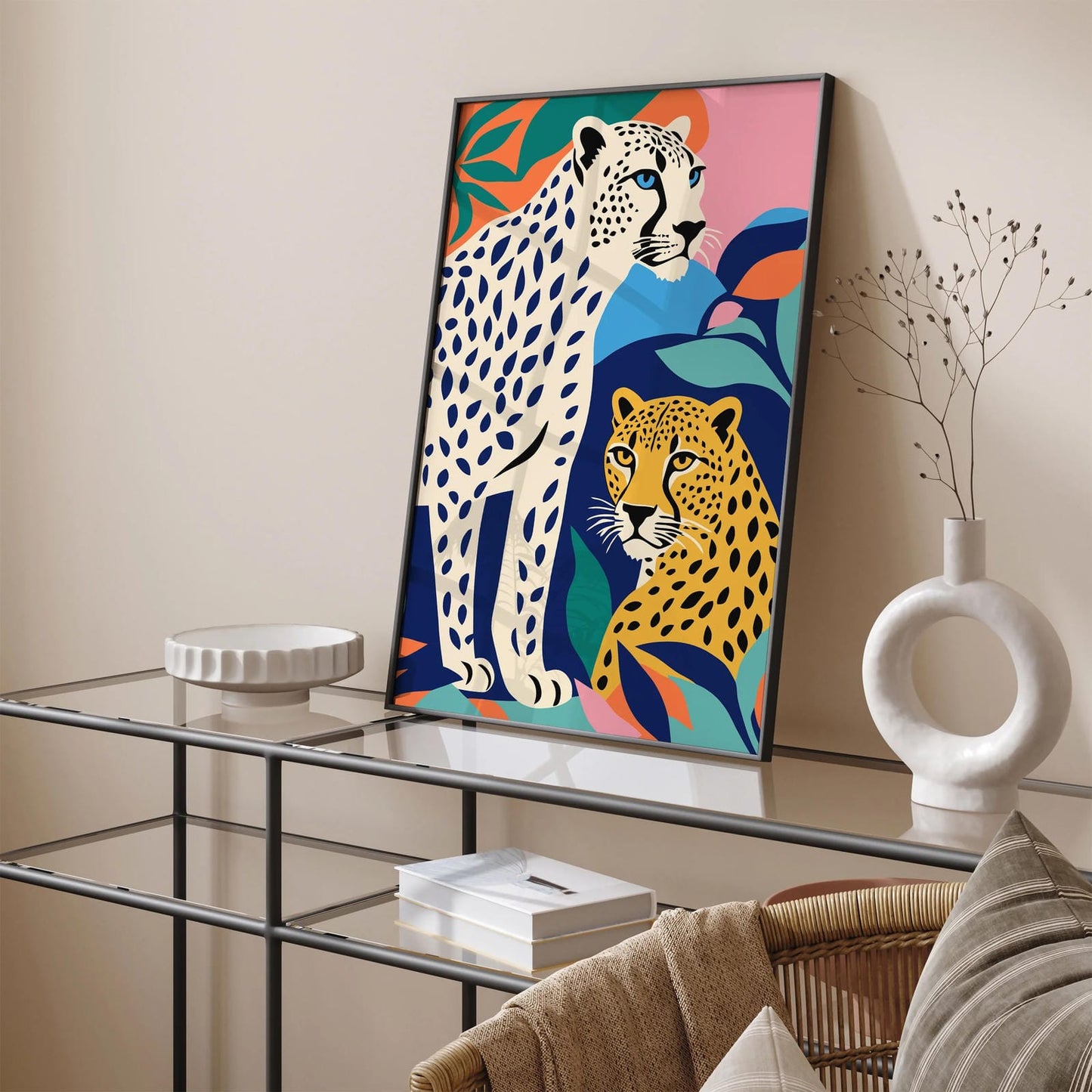 Playful Cheetahs Art Print - Bright & Cheerful Decor