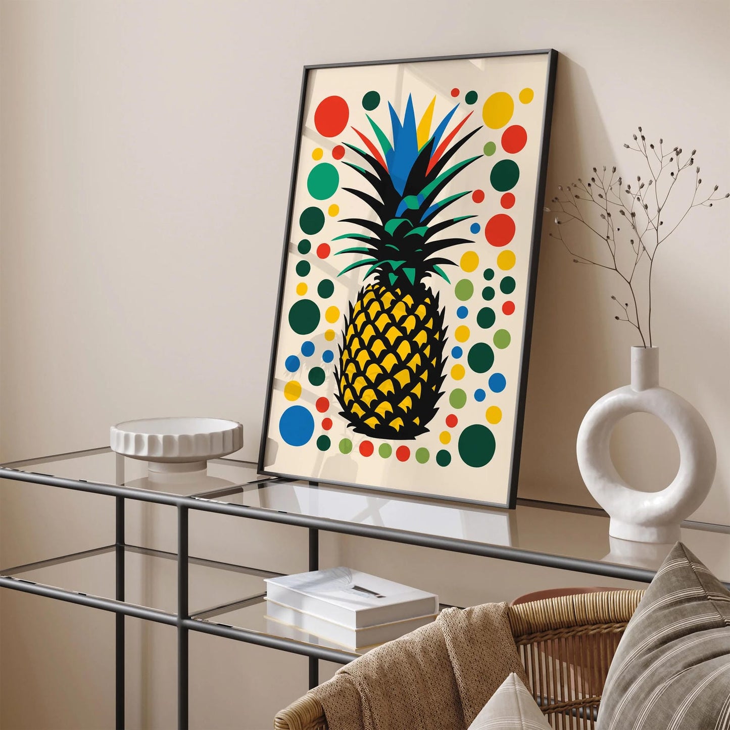 Colorful Pineapple Cozy Kitchen Wall Art