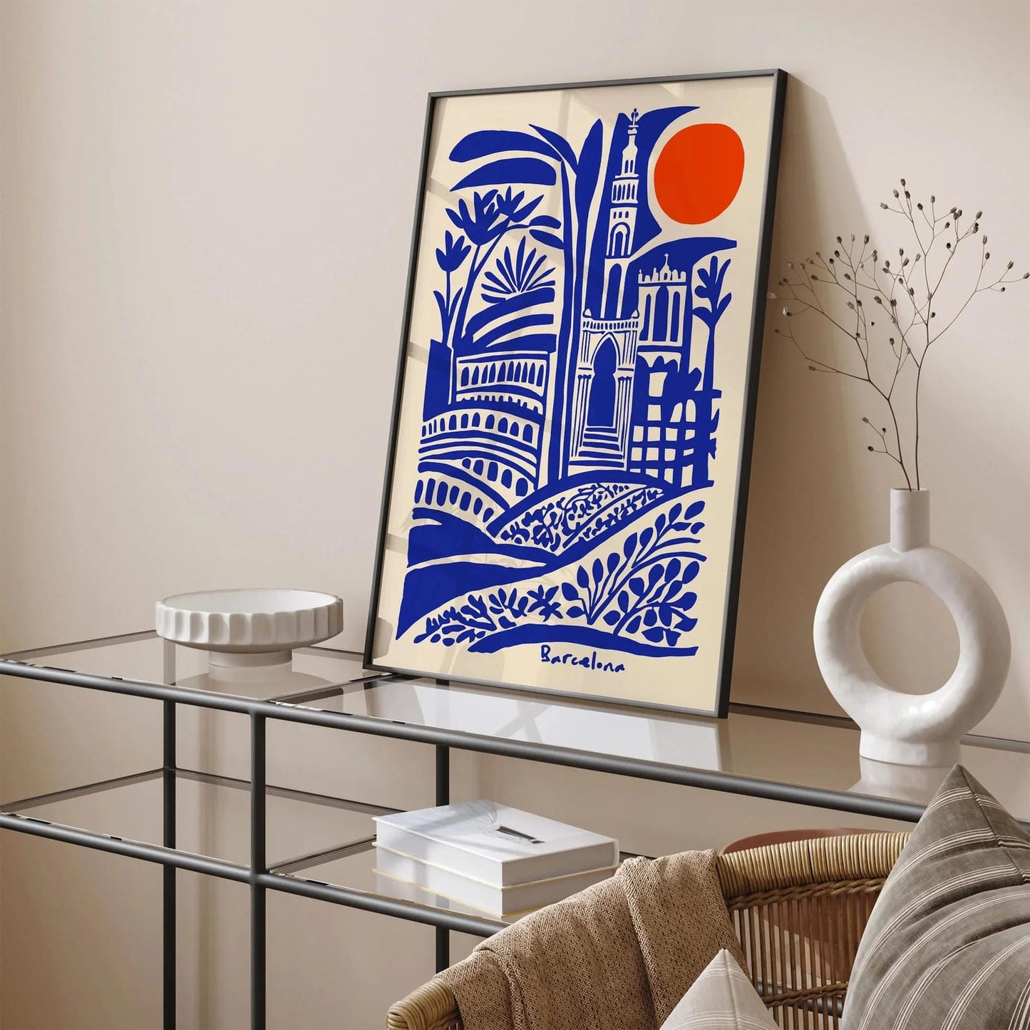 Barcelona Architecture Blue Poster