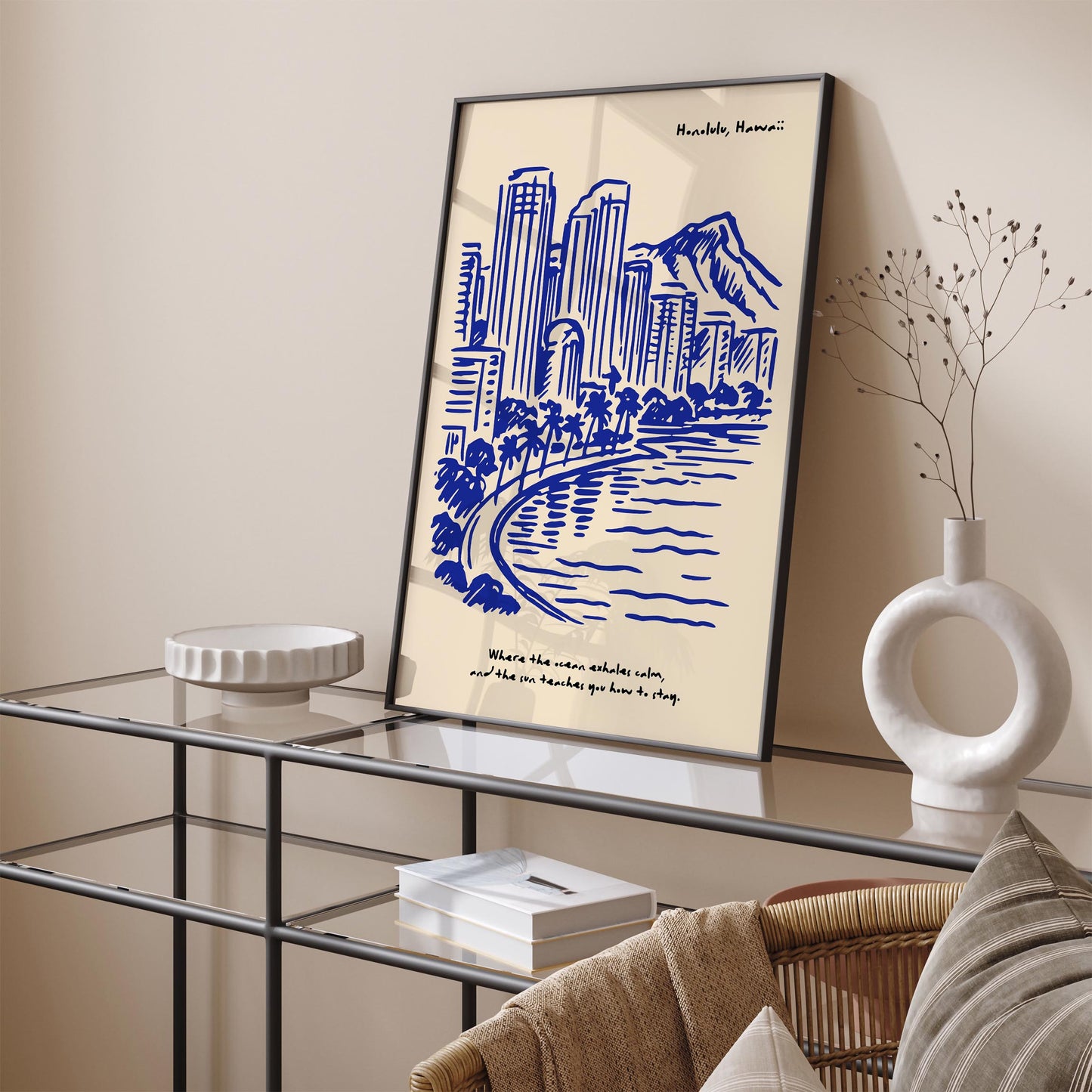 Honolulu Hawaii Poster - Blue Hawaii Quote Print
