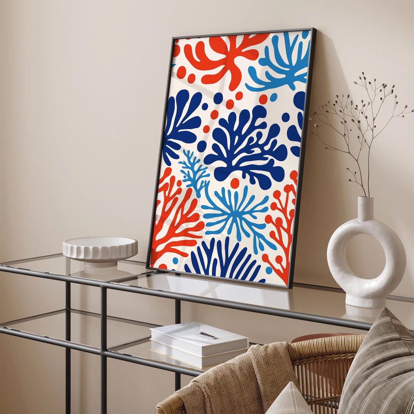 Blue Coral Reef Bathroom Wall Art