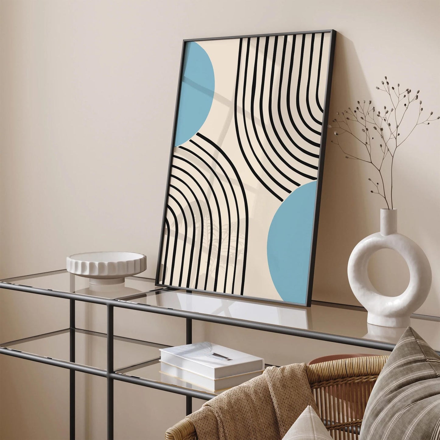 Mid Century Minimalist Bathroom Art Print