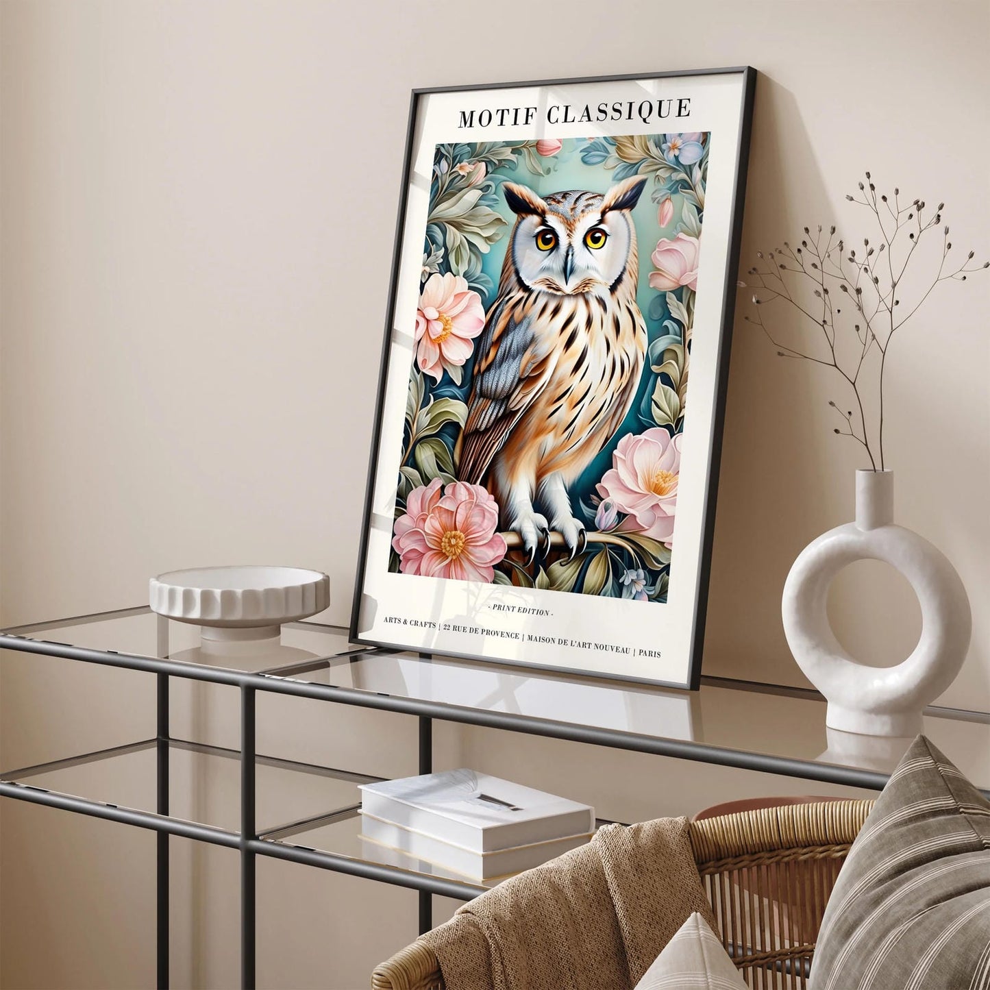 Art Nouveau Style Owl Wall Art