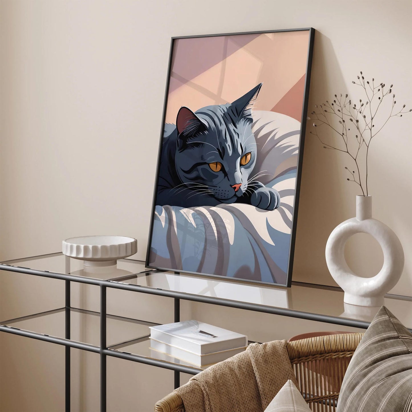 Napping Gray Kitten Art Print