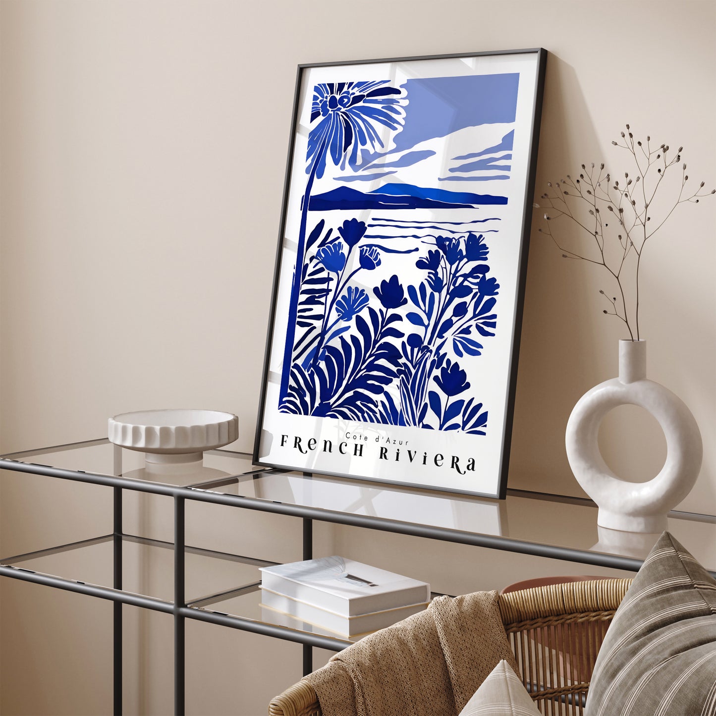 French Riviera Cote d Azur Blue Art Print