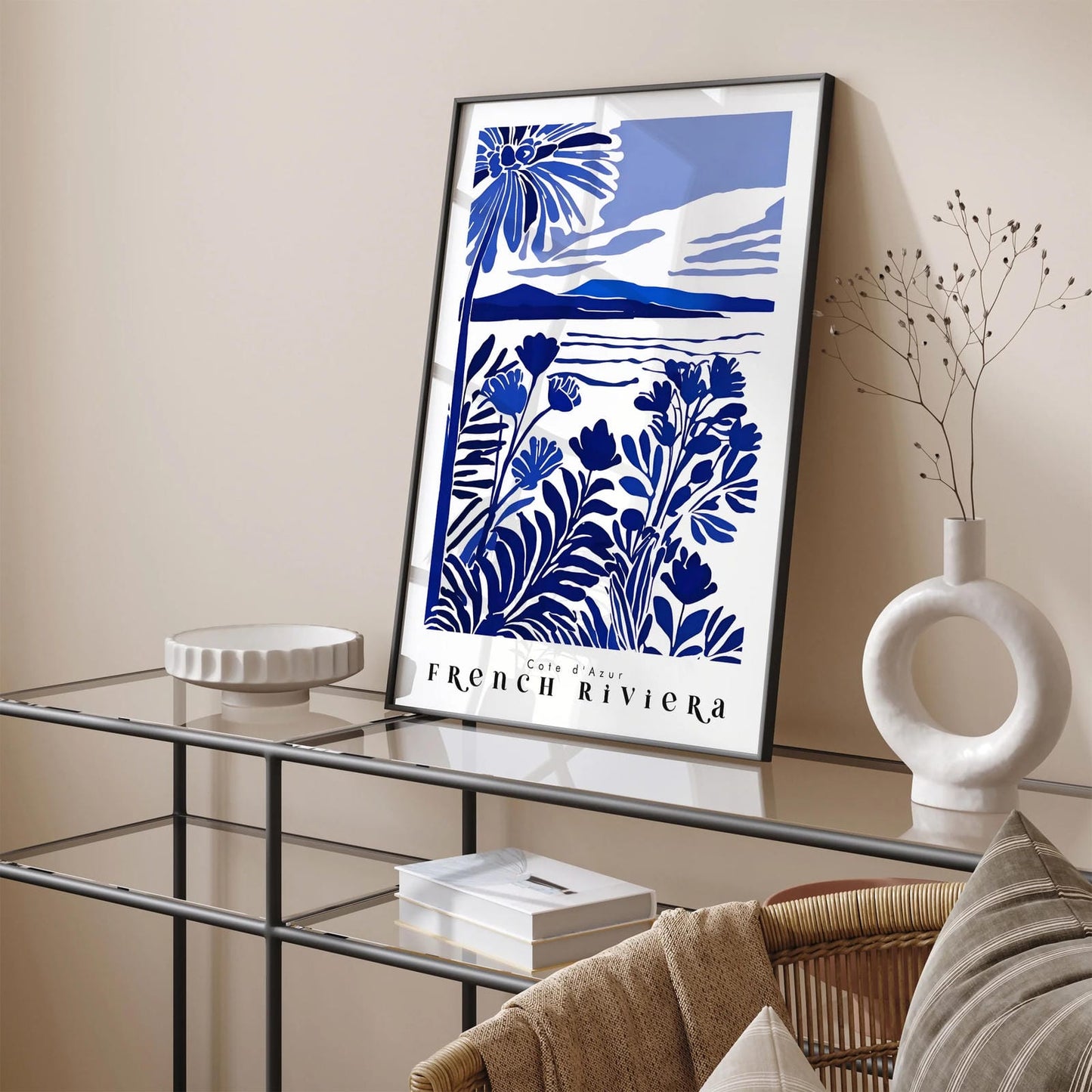 French Riviera Cote d Azur Blue Art Print