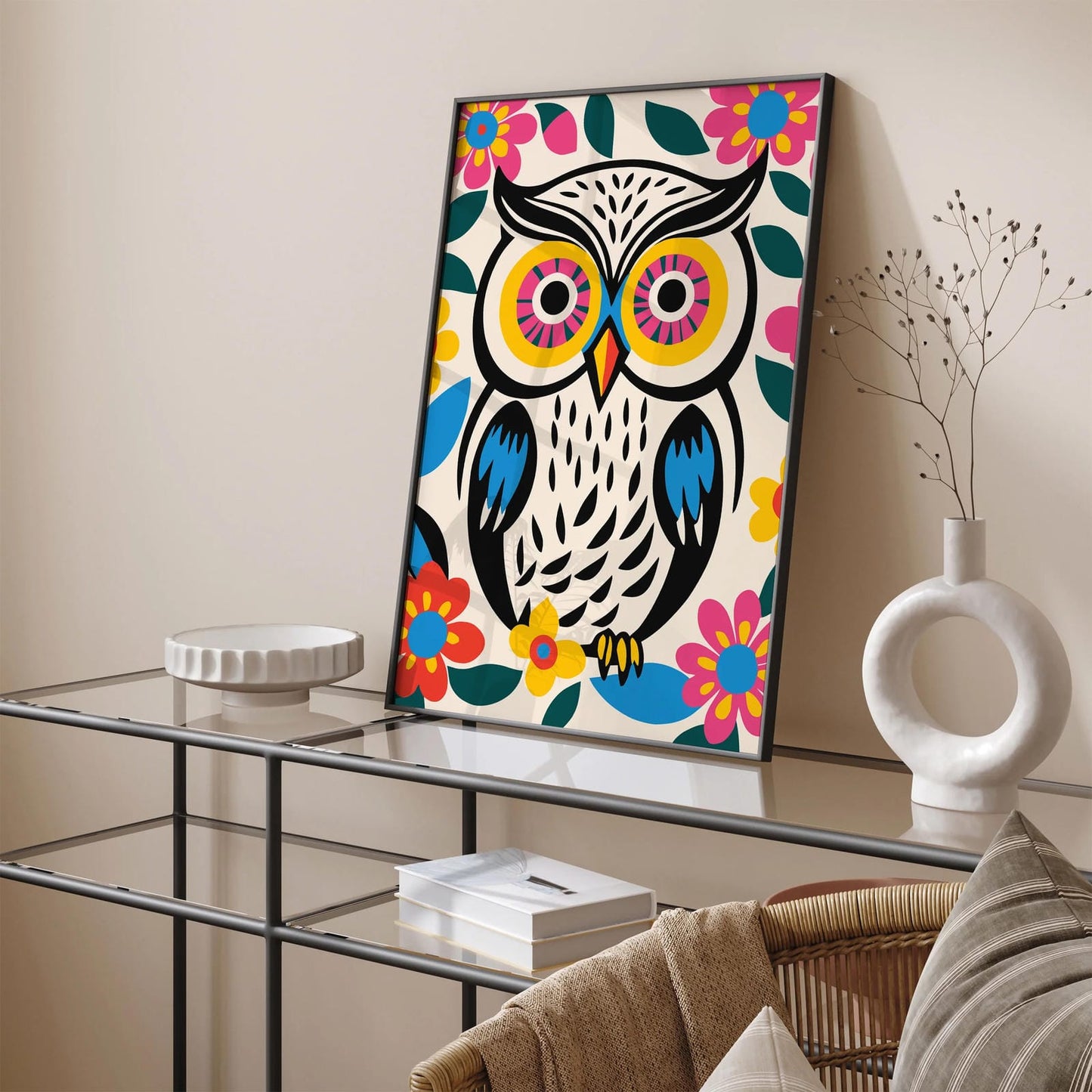 Colorful Owl Kids Room Decor Art Print
