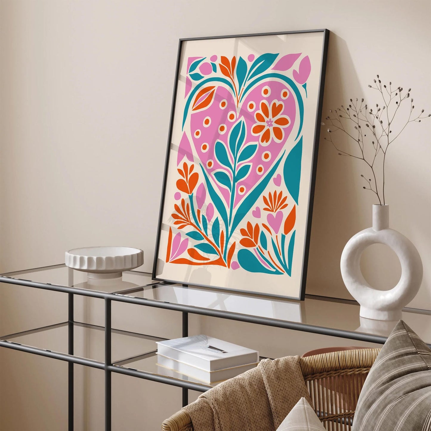 Farmhouse Nature Colorful Art - Retro Style
