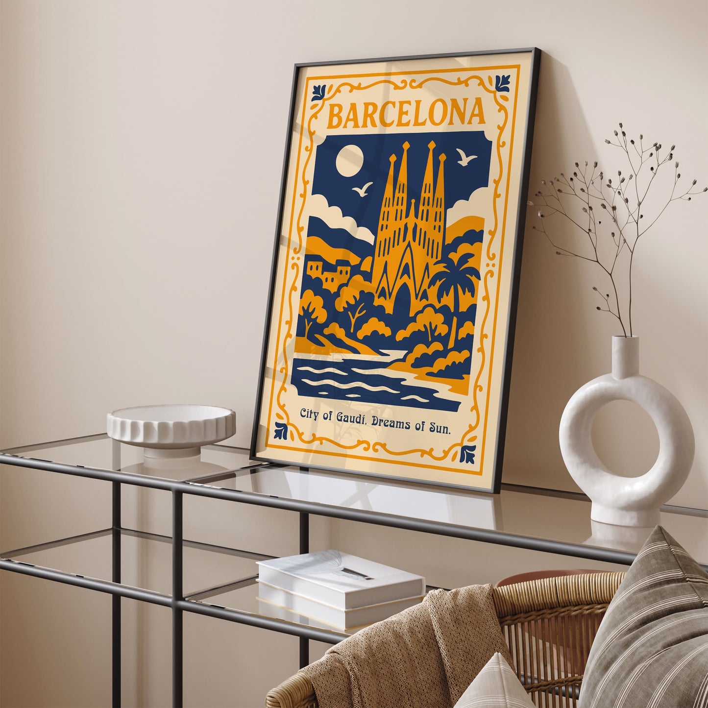 Barcelona City of Gaudi Travel Poster