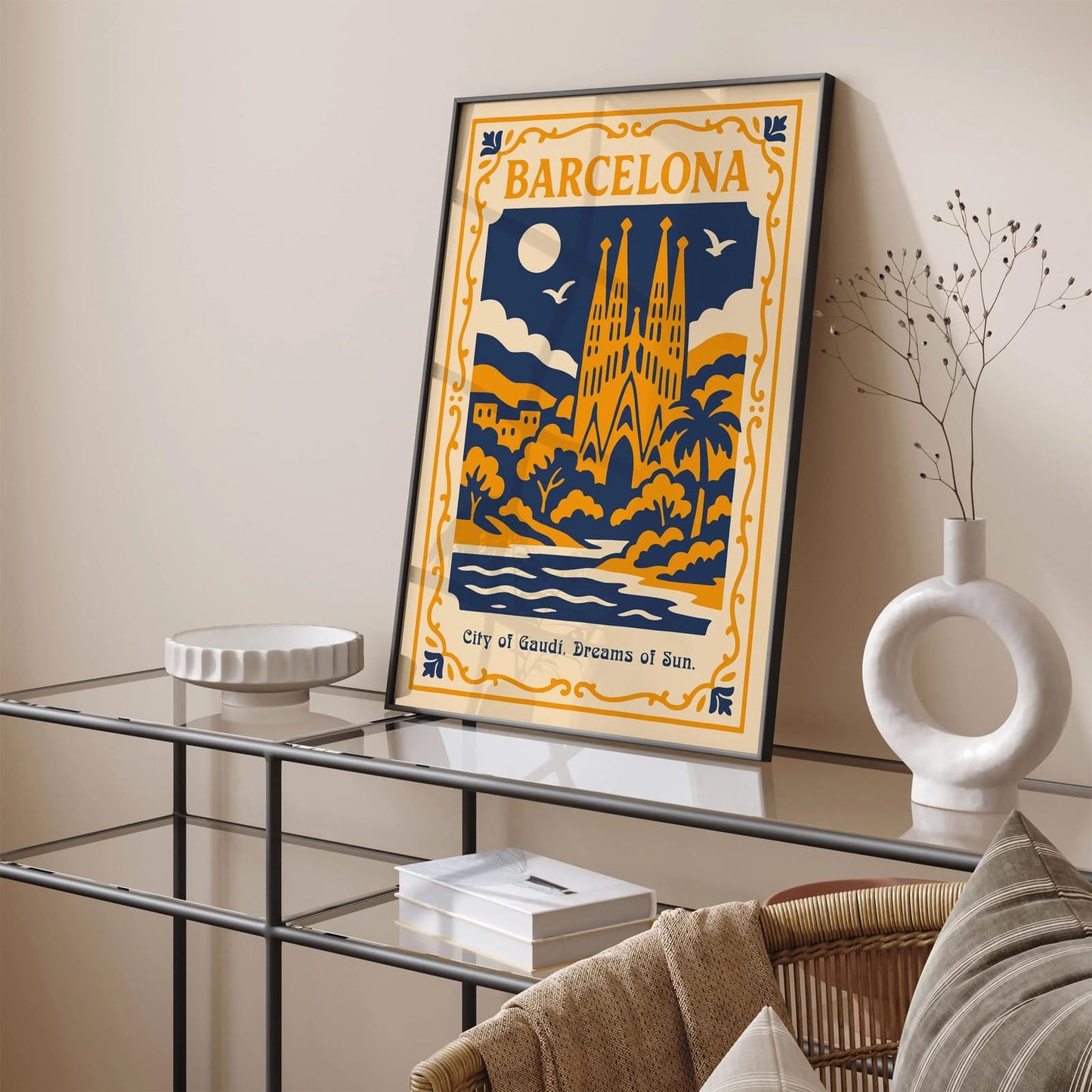 Barcelona City of Gaudi Travel Poster