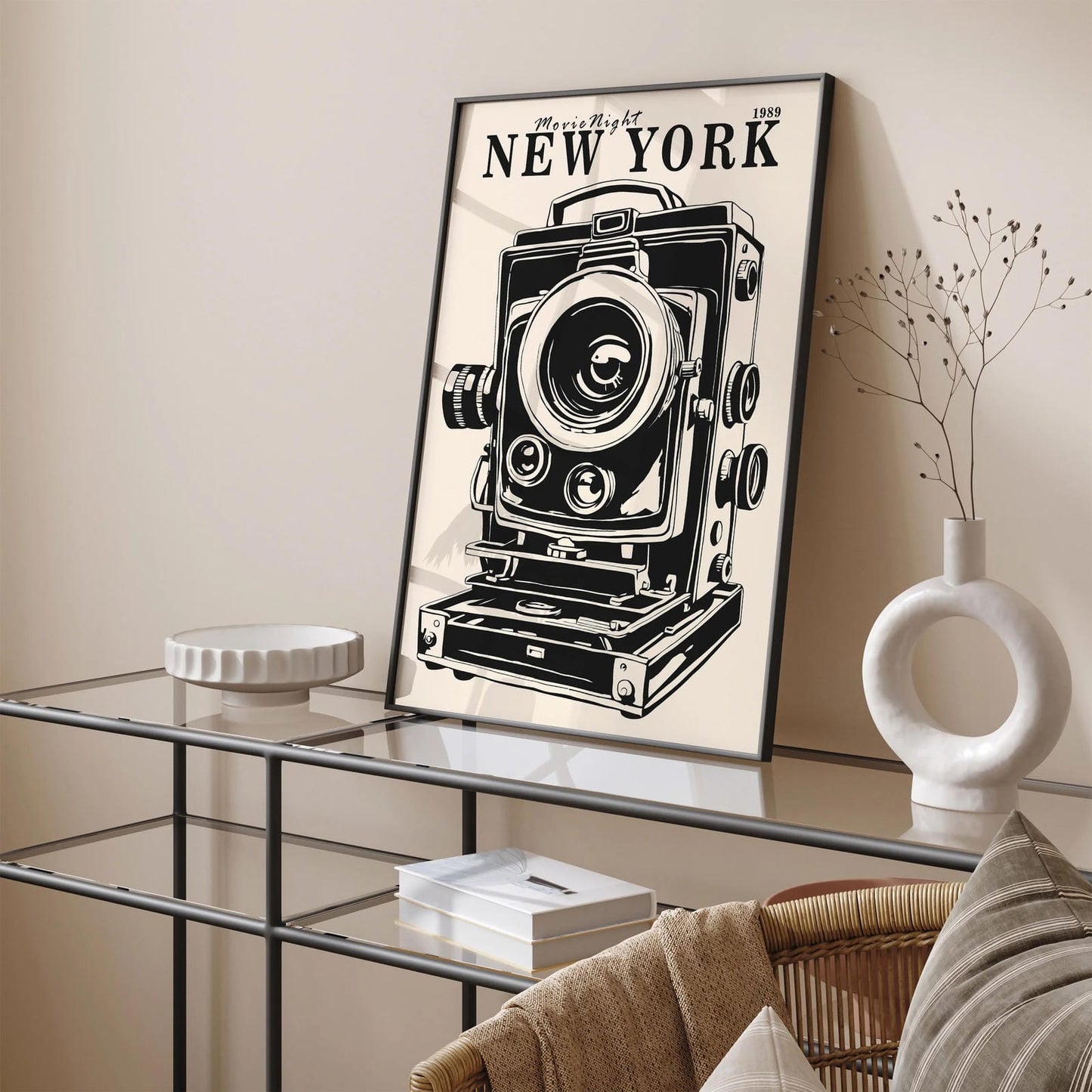 Movie Night New York City Vintage Poster