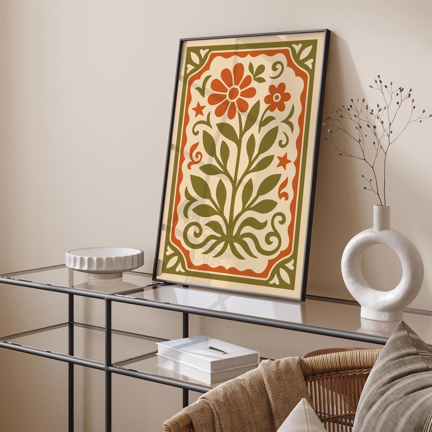 Vintage Floral Poster - Farmhouse Botanical Wall Art