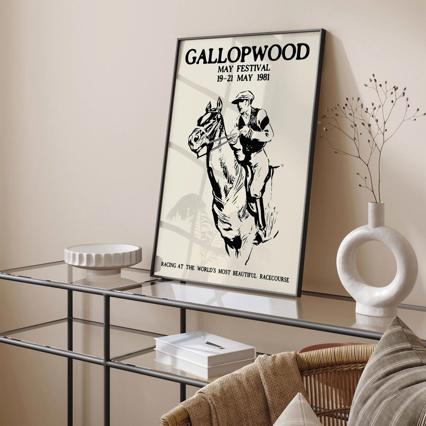 Horse Racing Vintage Poster Goodwood May Festival Giclee