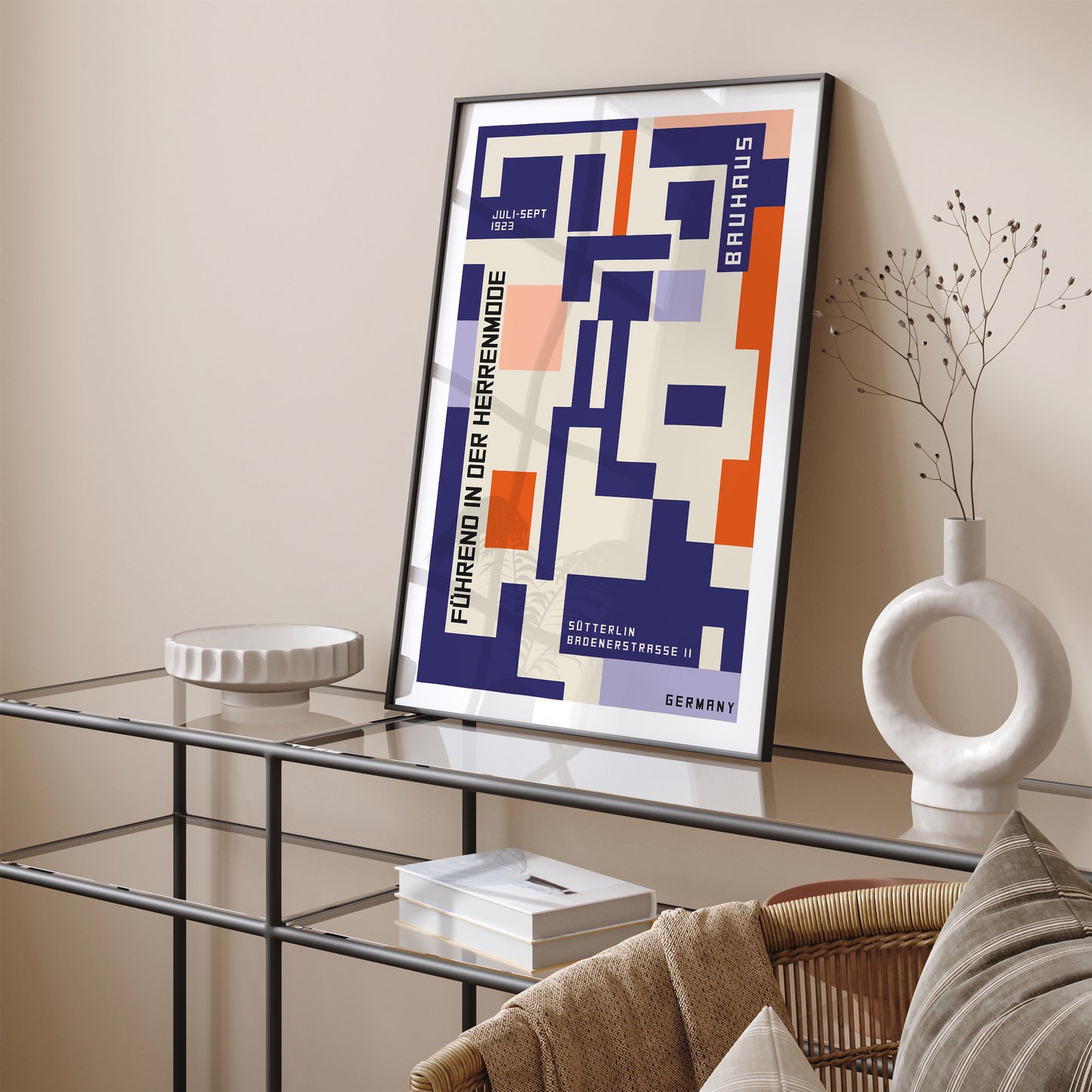 Purple Bauhaus Geometric Art Print