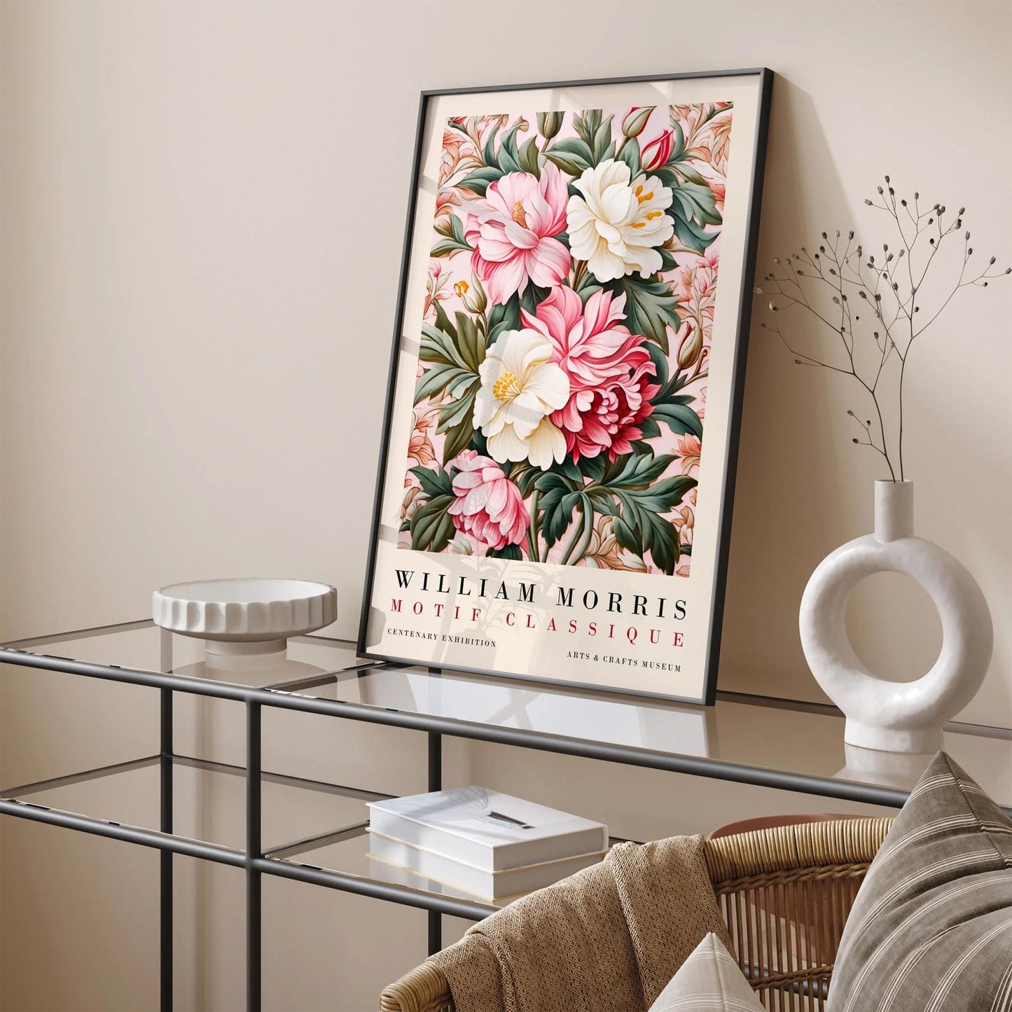 Romantic Pink Floral Morris Wall Art 2024