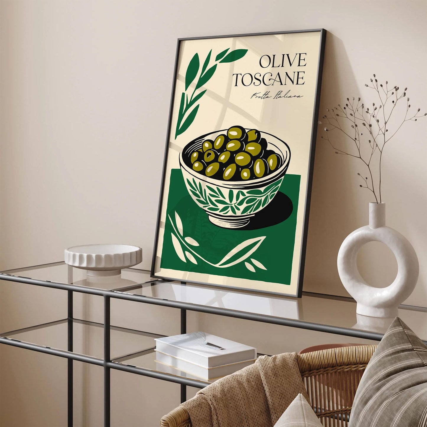 Frutta Italiana Olive Toscane Retro Poster