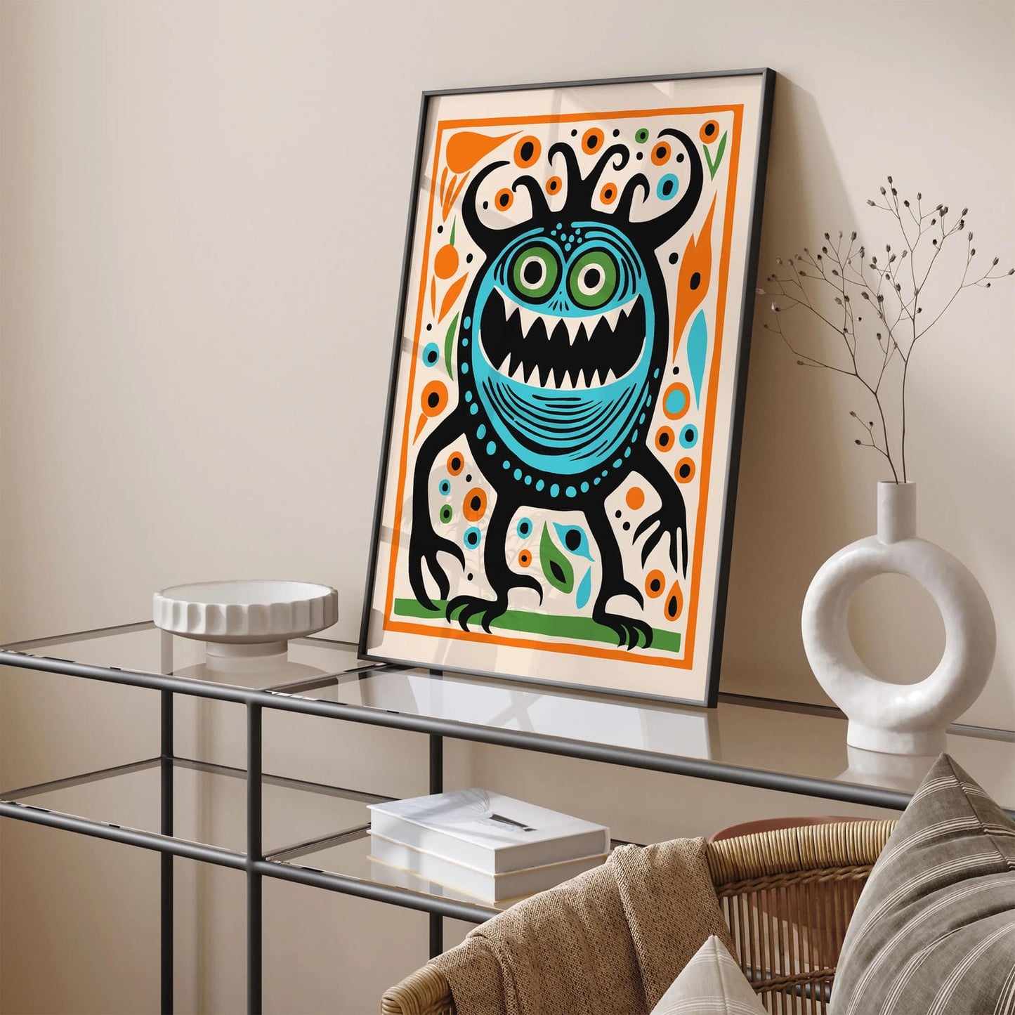 Spooky Monsters Art Print Kids Room Wall Art