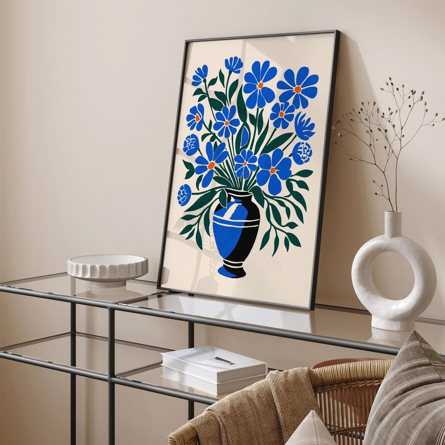 Bouquet of Indigo Blue Flowers Art Print