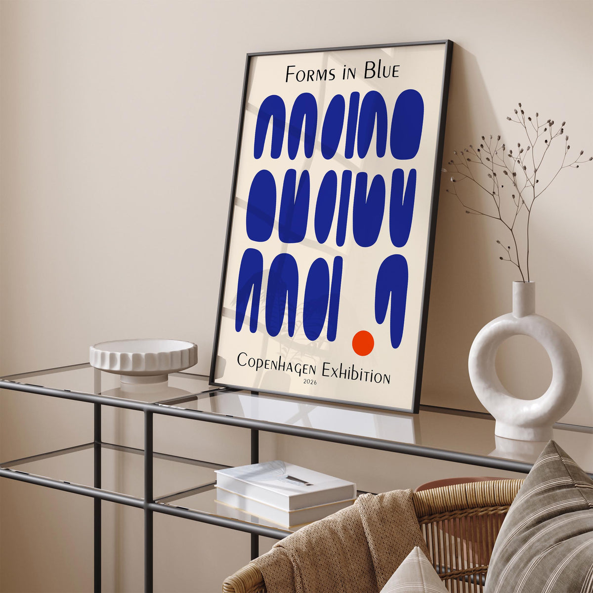 Forms in Blue – Copenhagen Exhibition Poster