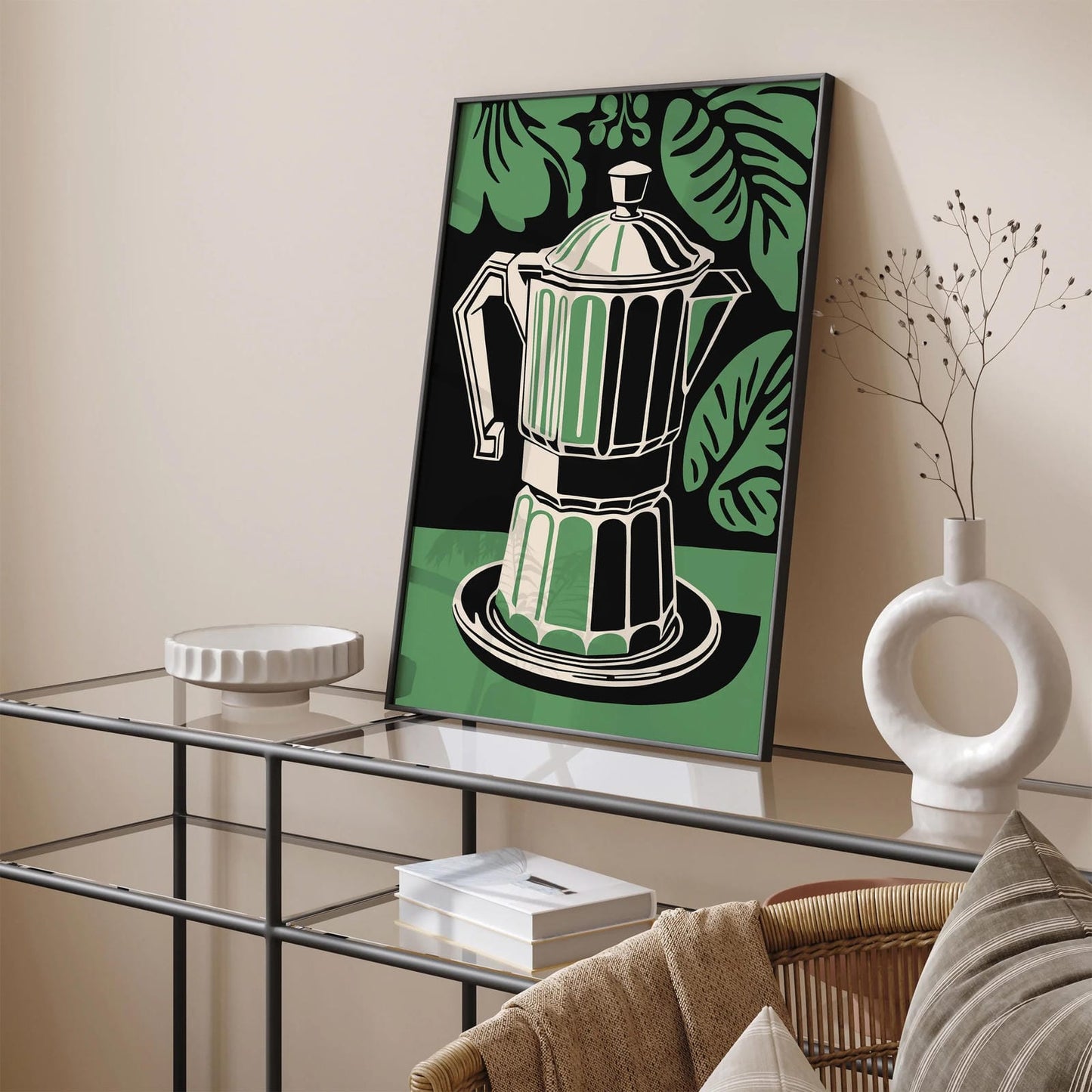 Moka Pot Retro Kitchen Poster