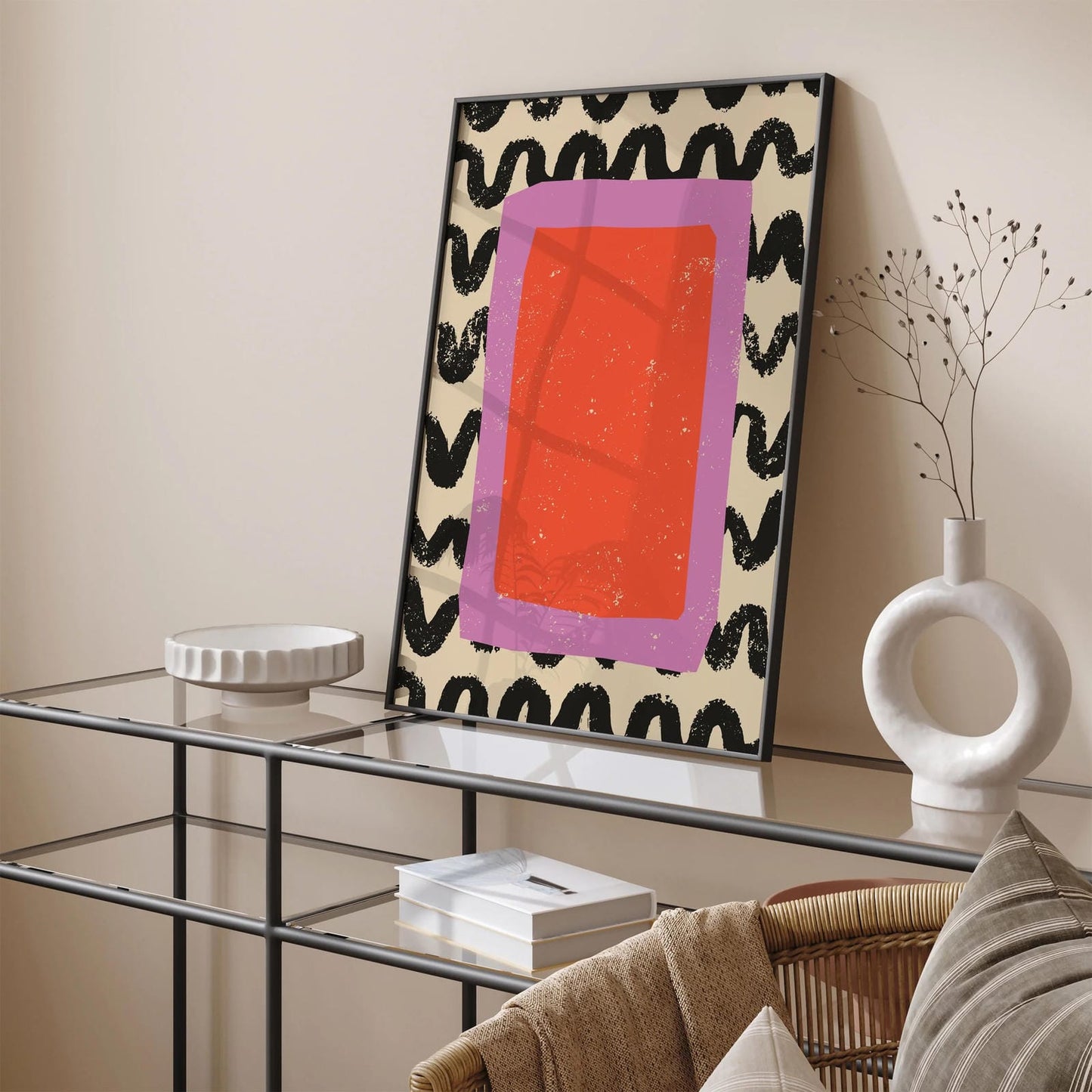 Mid-Century Modern Abstract Sun Poster