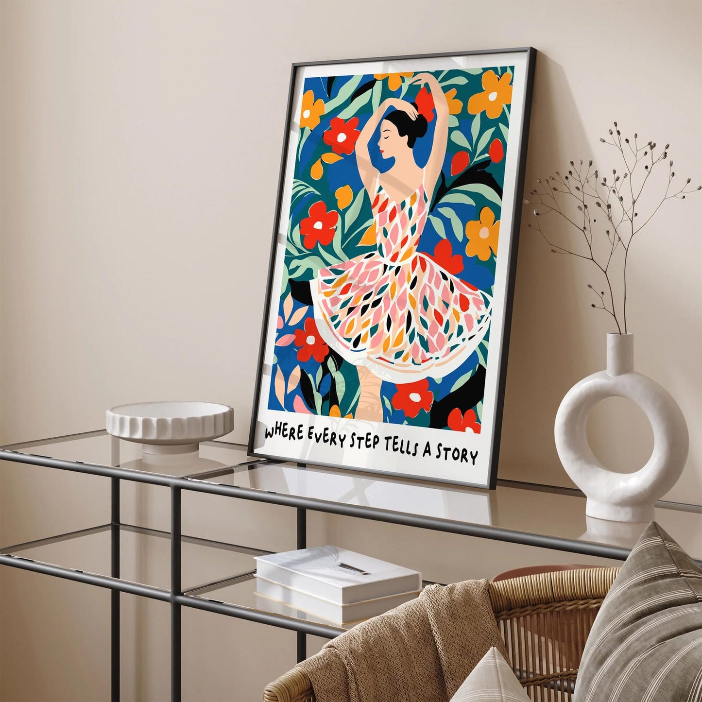 Colorful Ballerina - Cute Wall Art
