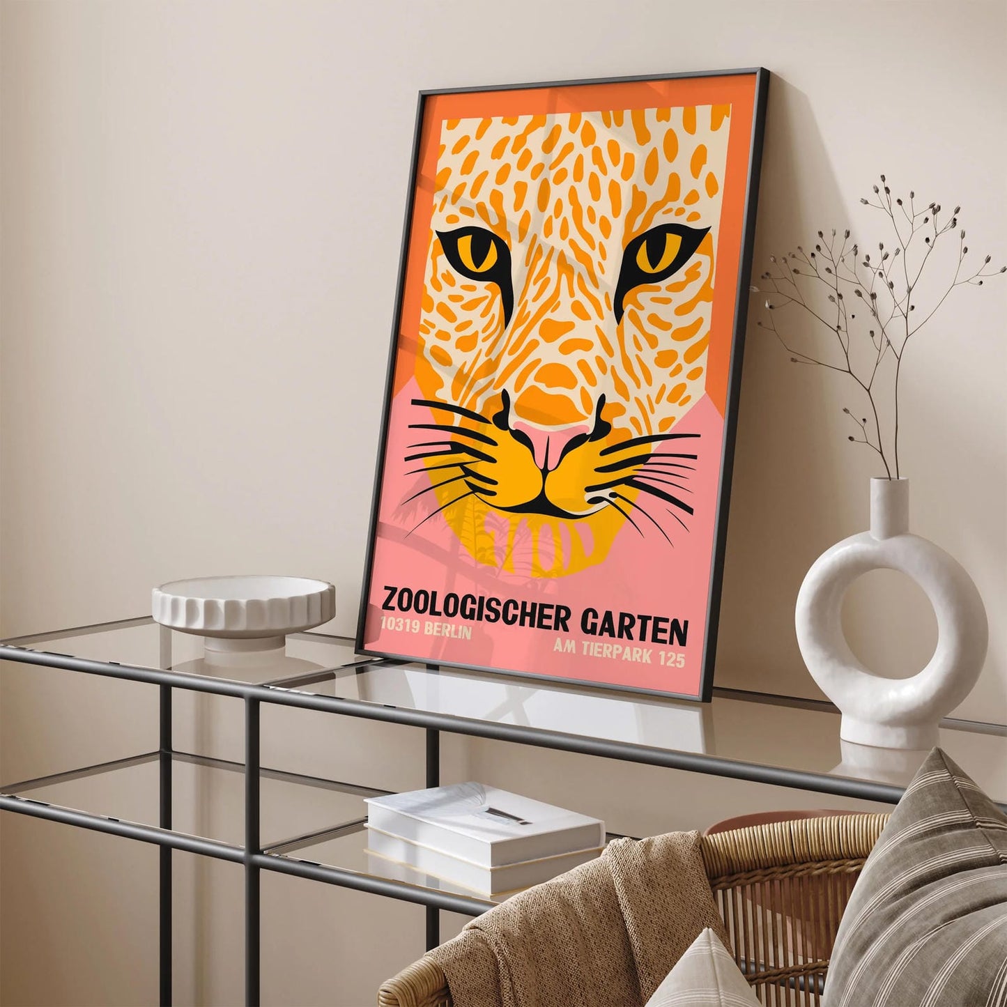Berlin Zoo Vintage Jungle Cat Poster