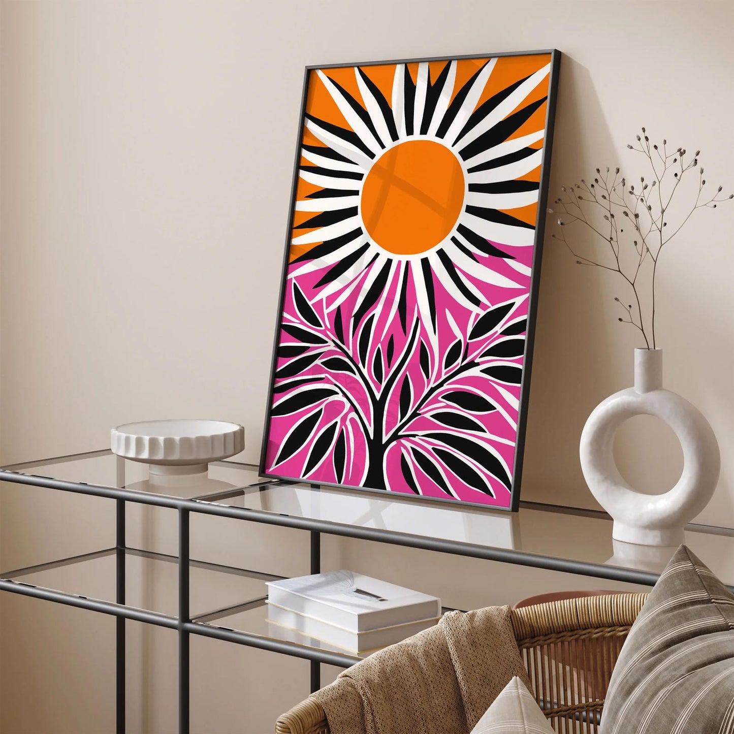 Magenta Orange Abstract Nature Art Print 2024