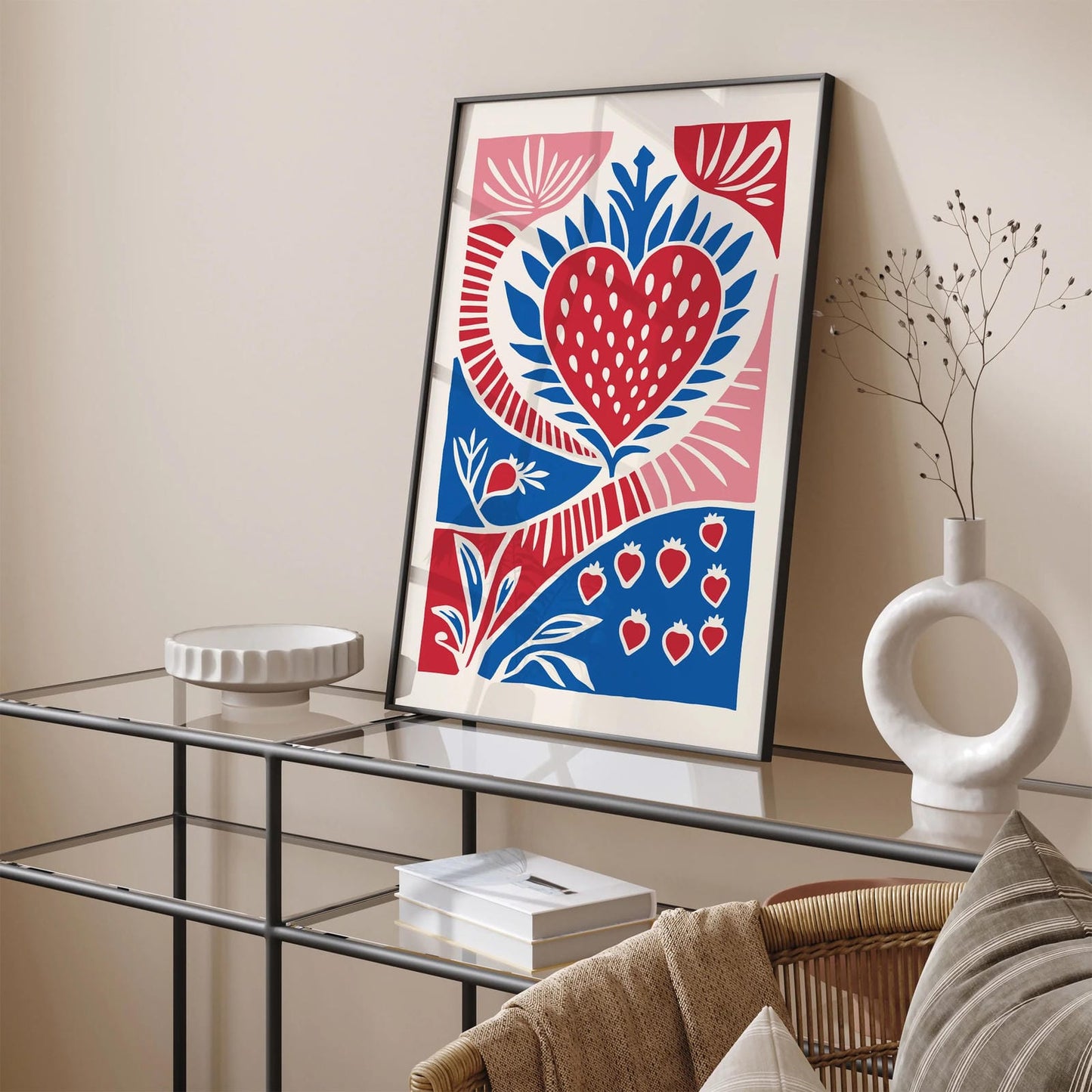 Cottage House Art - Retro Strawberry Print