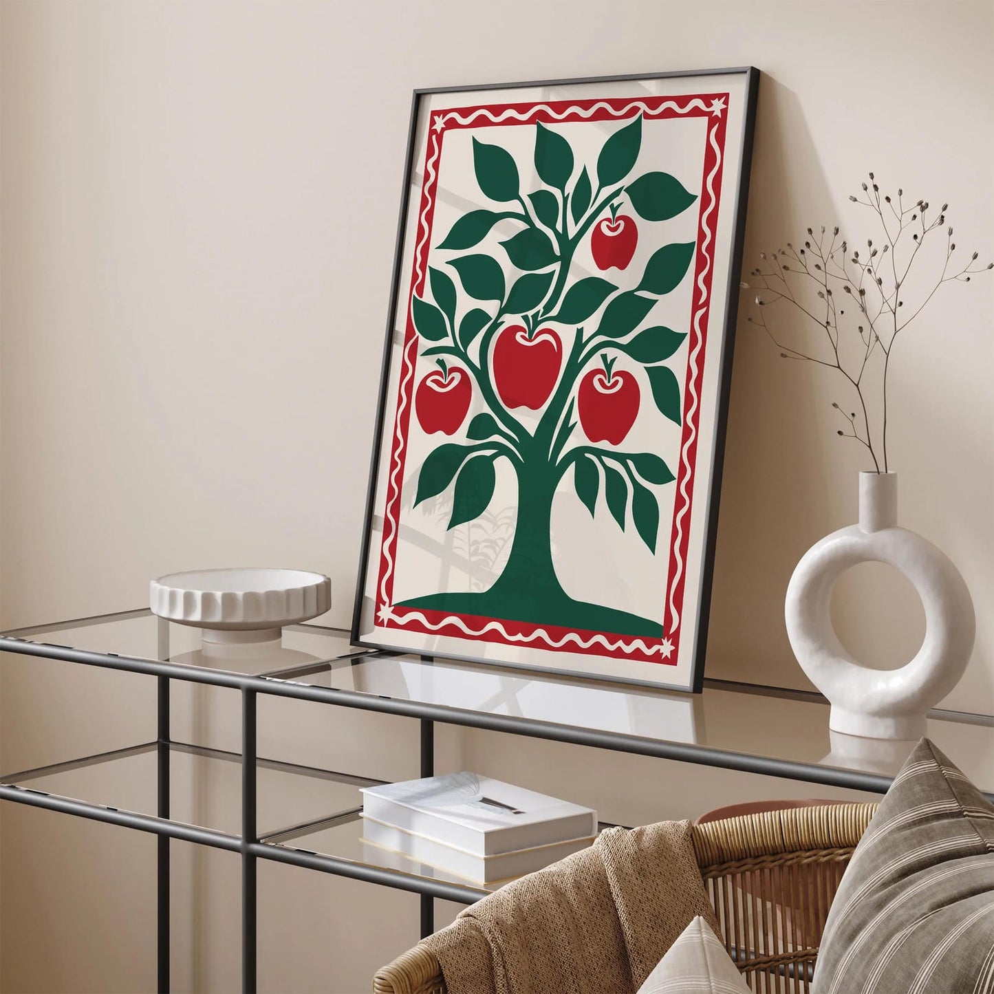 Retro Apple Tree Art Print