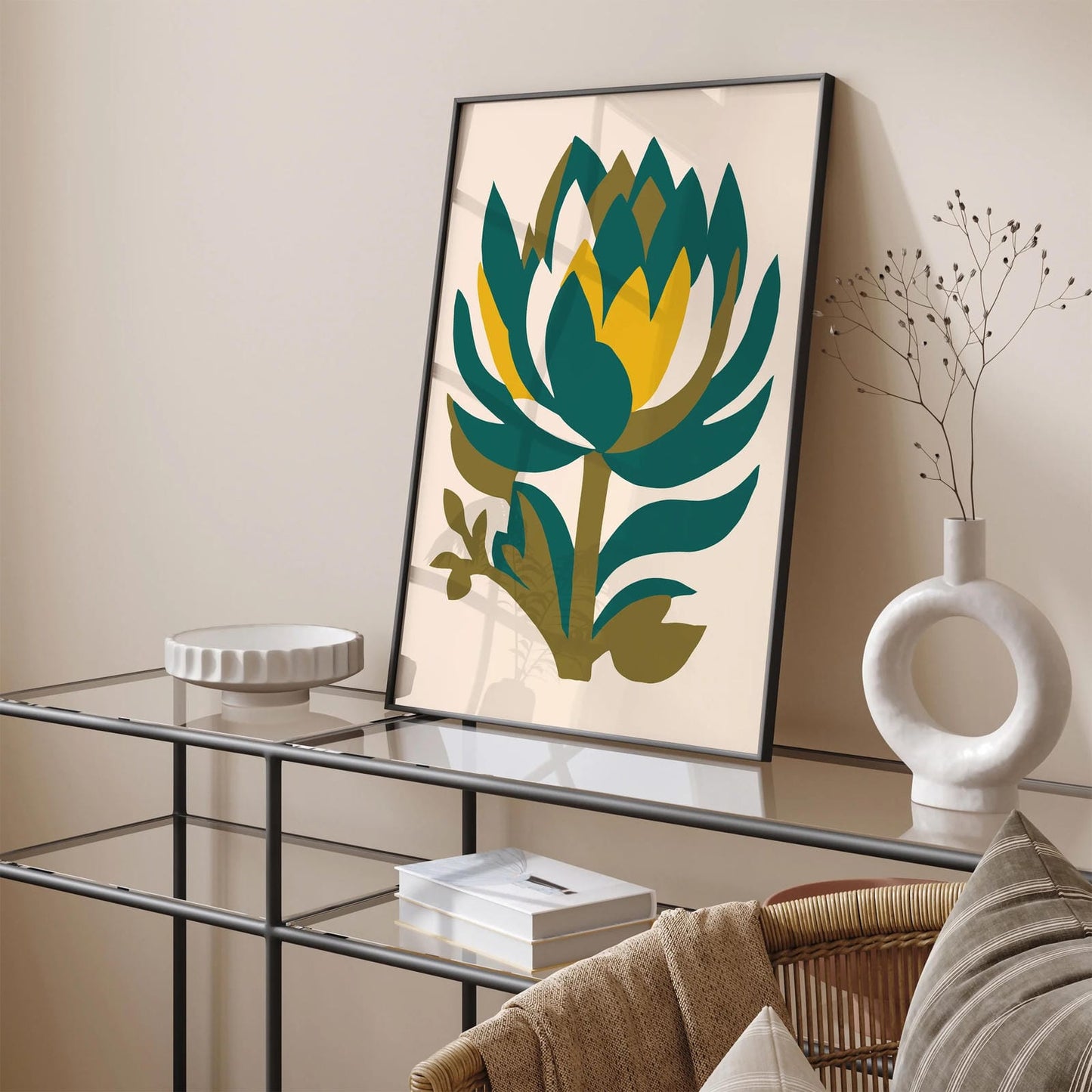 Retro Green Artichoke Kitchen Poster