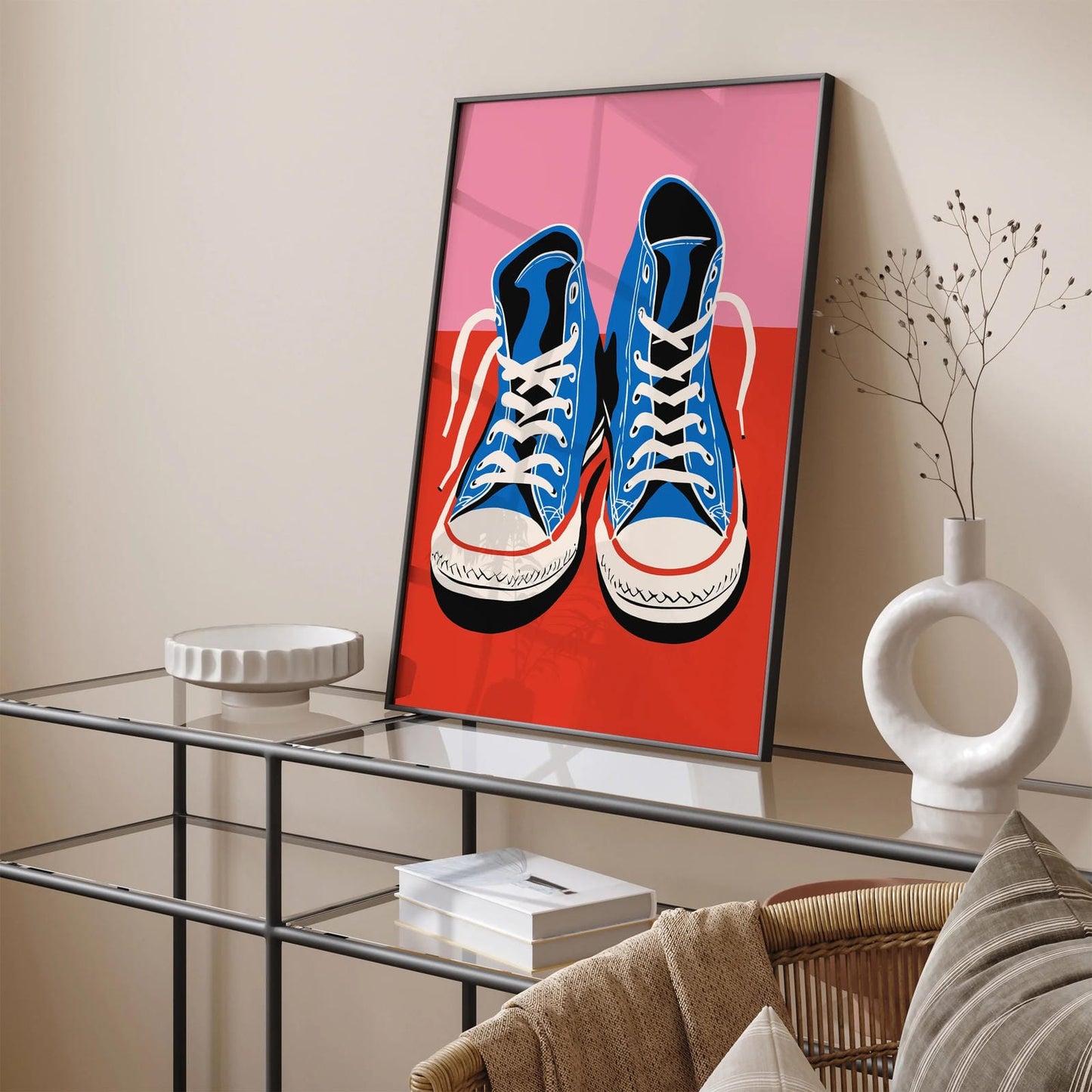 Pink & Red All-Star Shoes Art Print 2024