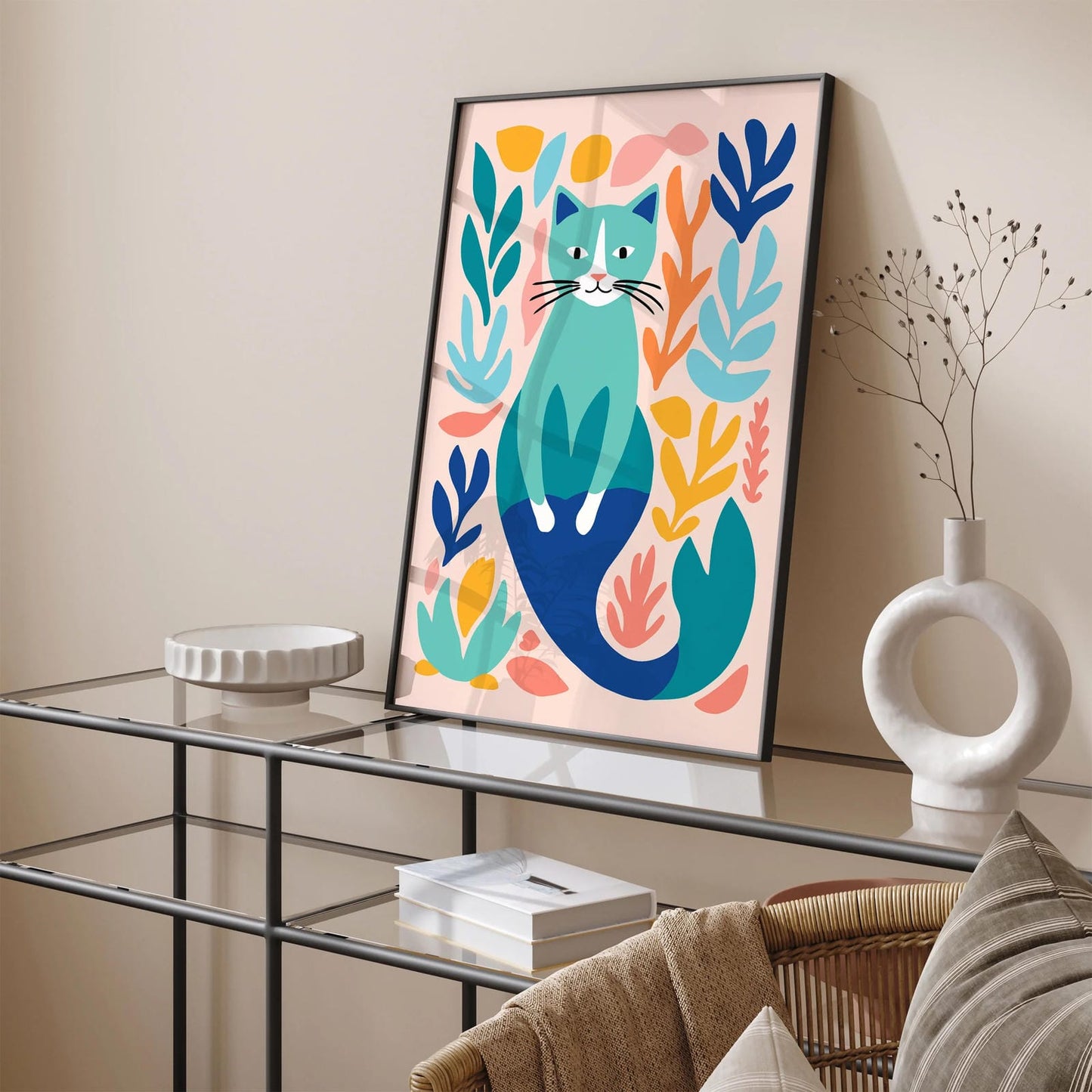 Kids Room Decor Cat Art Print