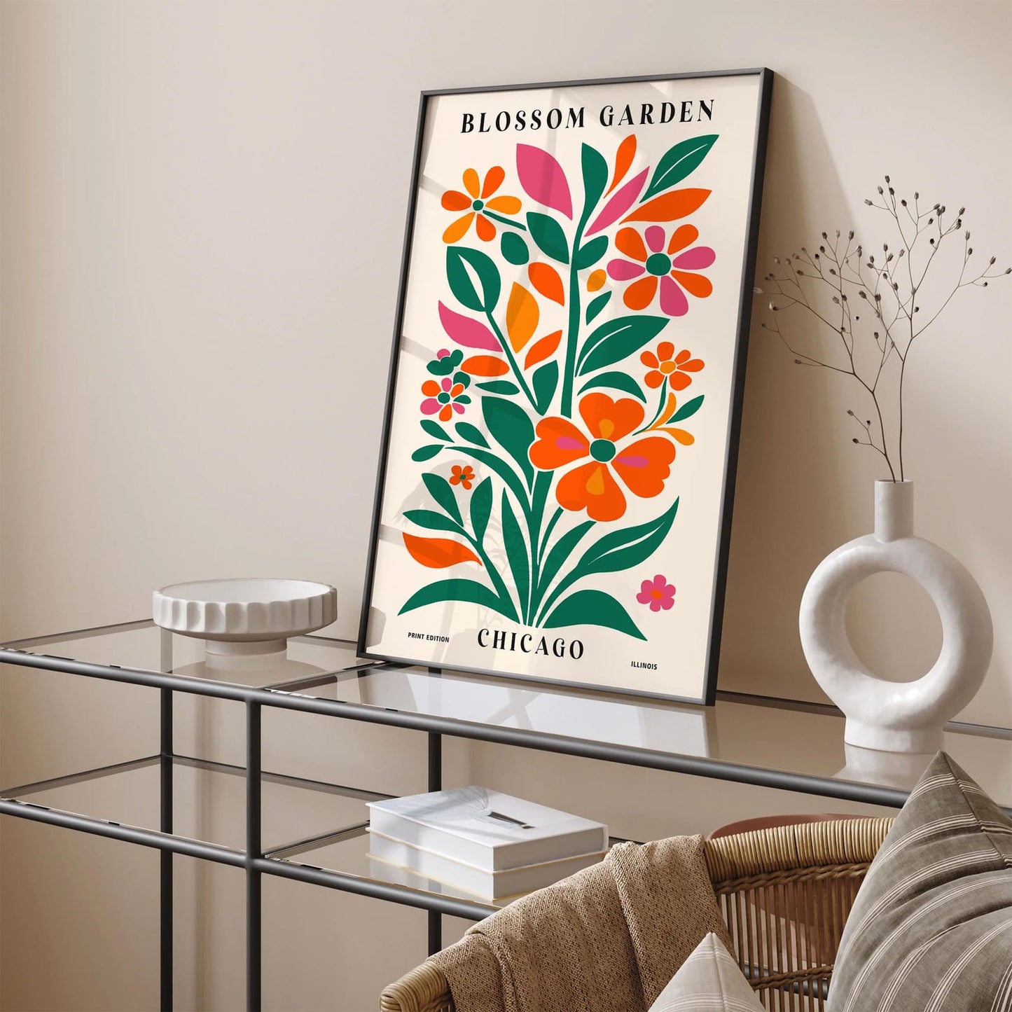 Blossom Garden Chicago Floral Poster
