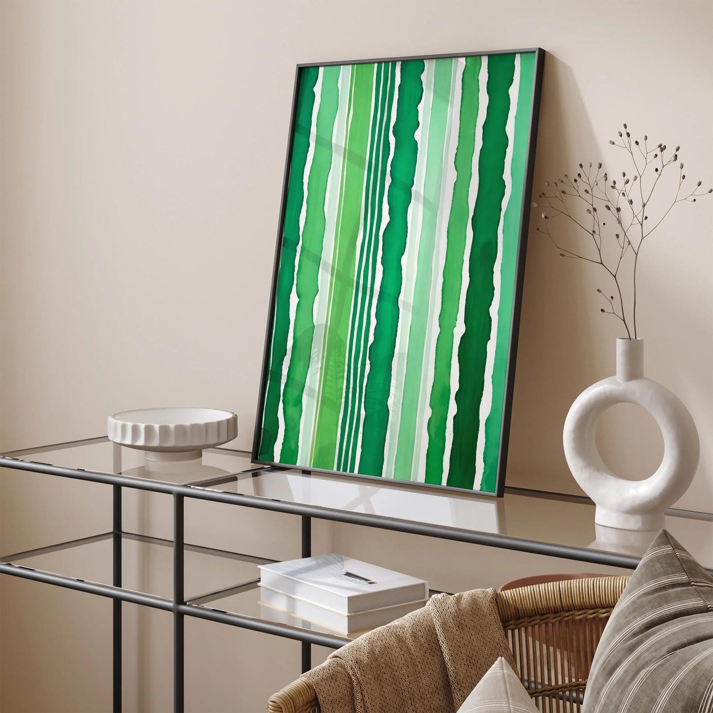 Green Watercolor Contemporary Wall Art