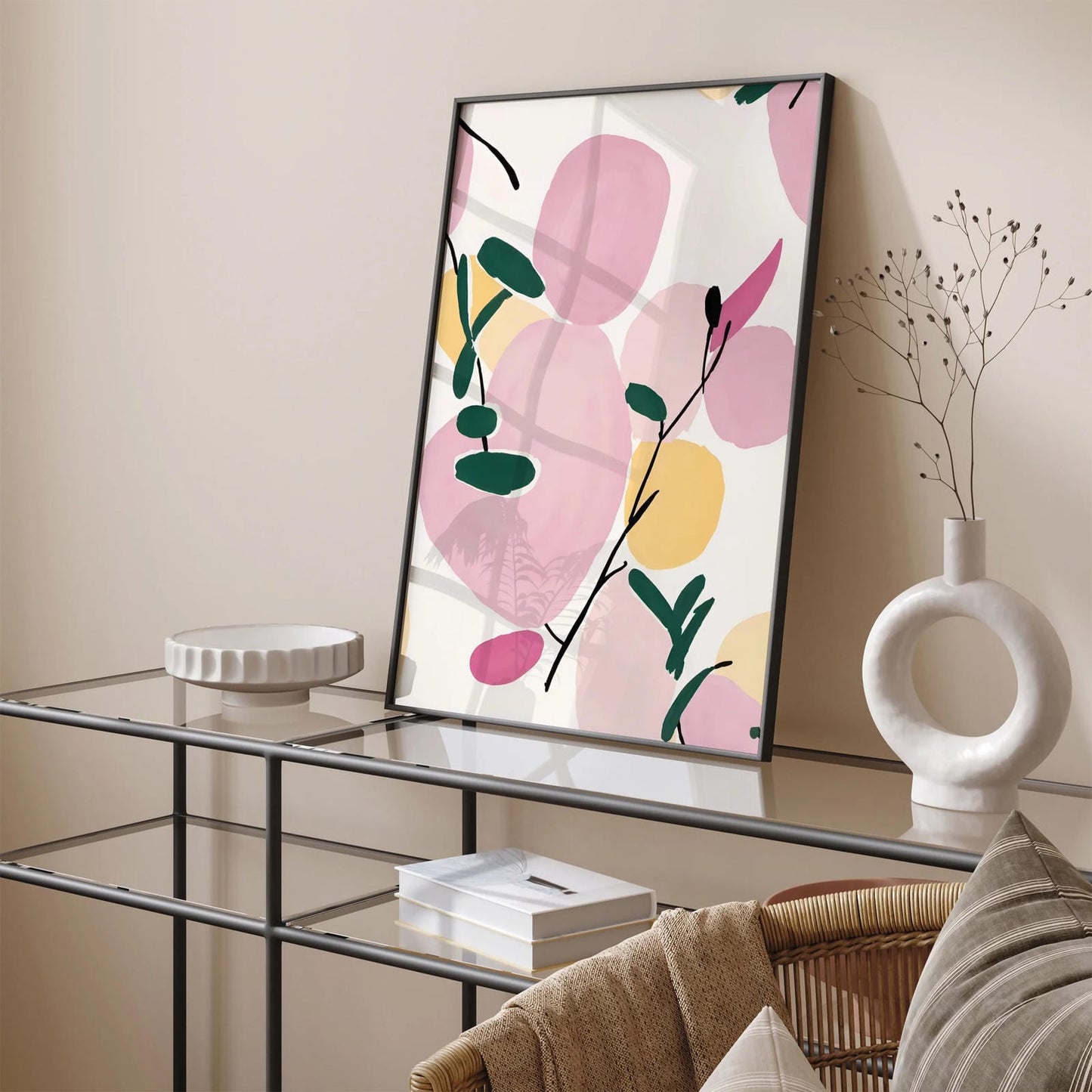 Pink Modern Abstract Art Painting