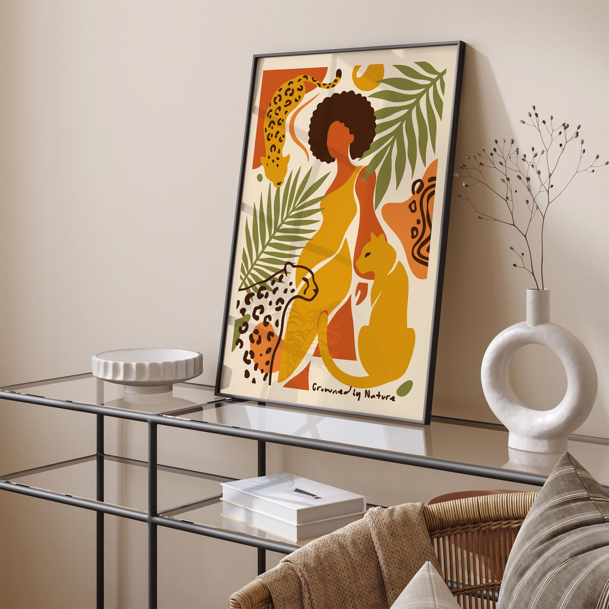 Afrohemian Nature Woman Art Poster