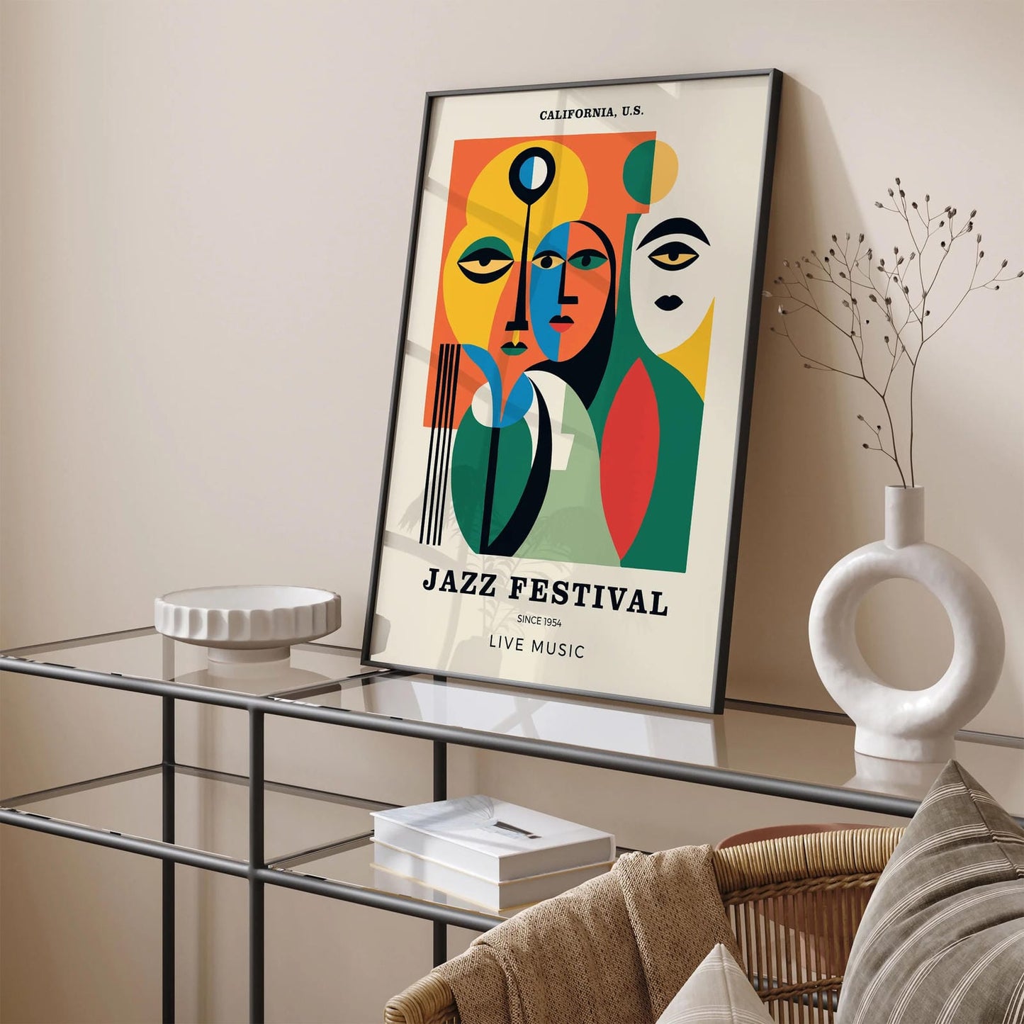 Jazz Festival Cubism Style Poster