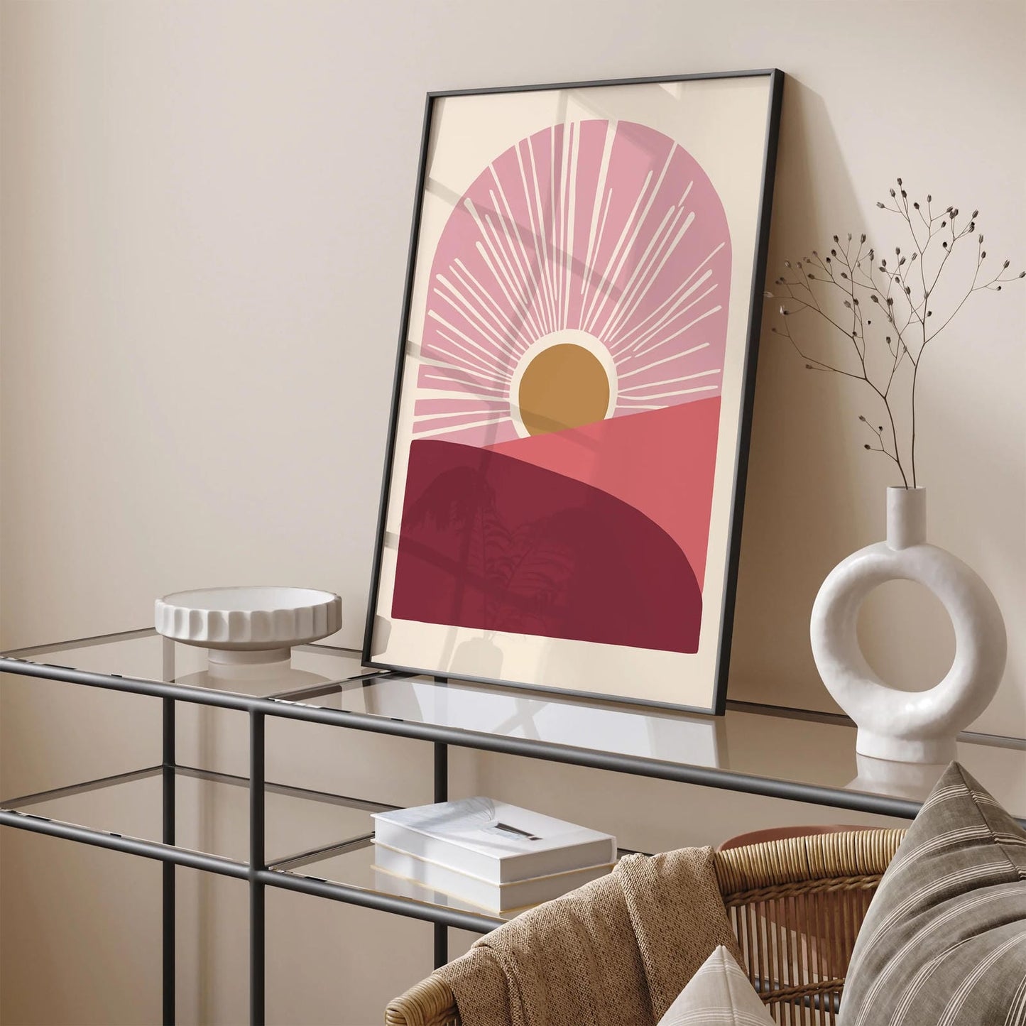 Modern Sunset Burgundy Pink Tones Poster