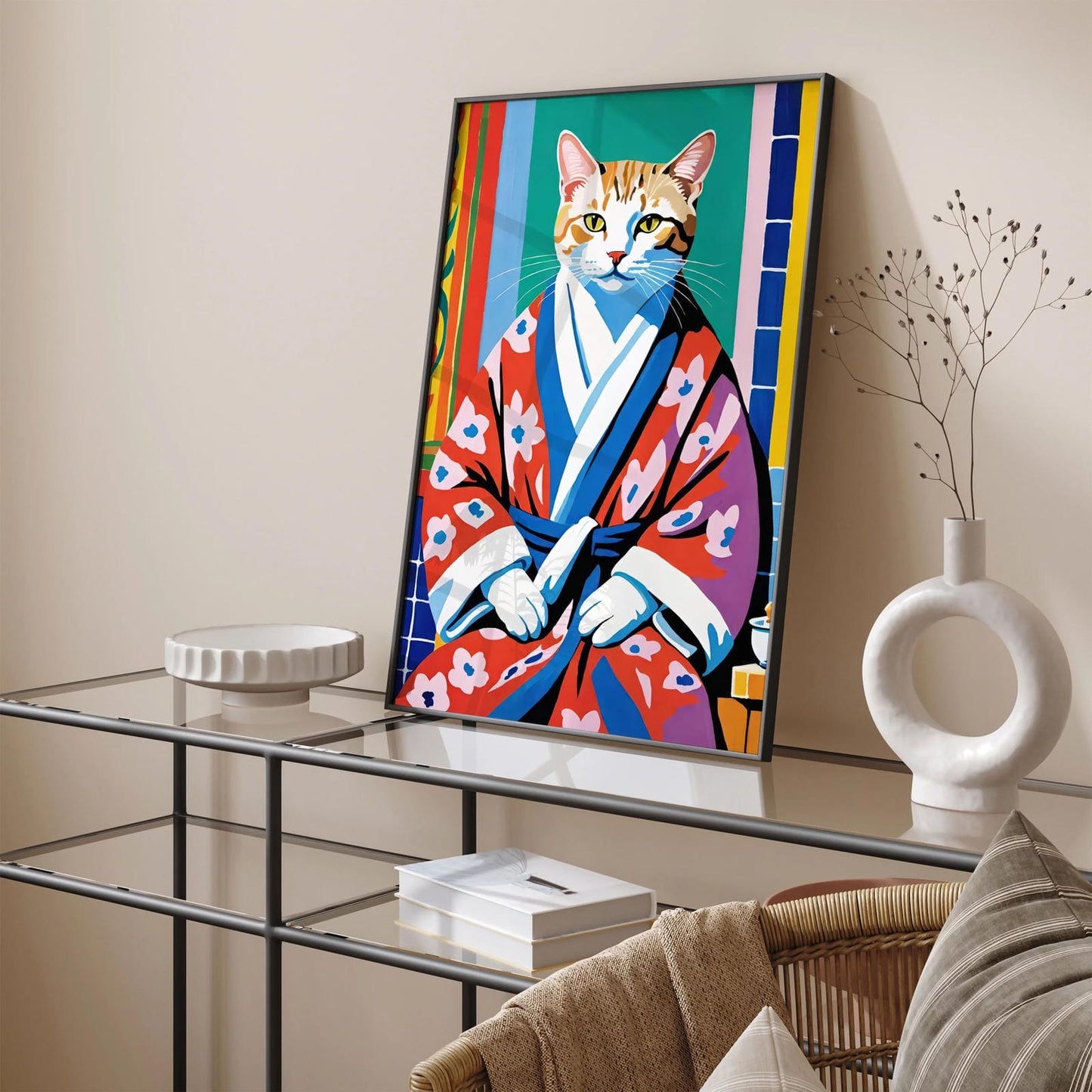 Colorful Cat Portrait Art Print 2025