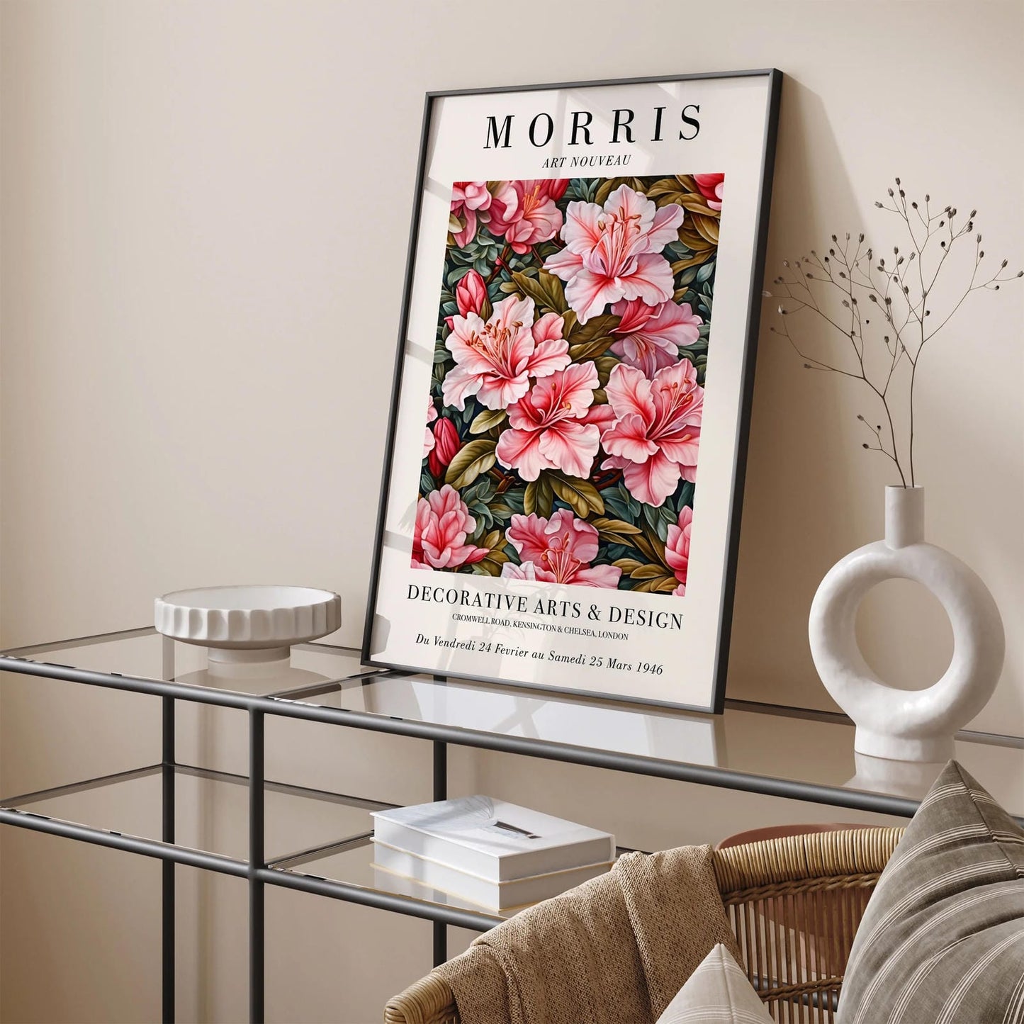 Art Nouveau Pink Floral Art Print