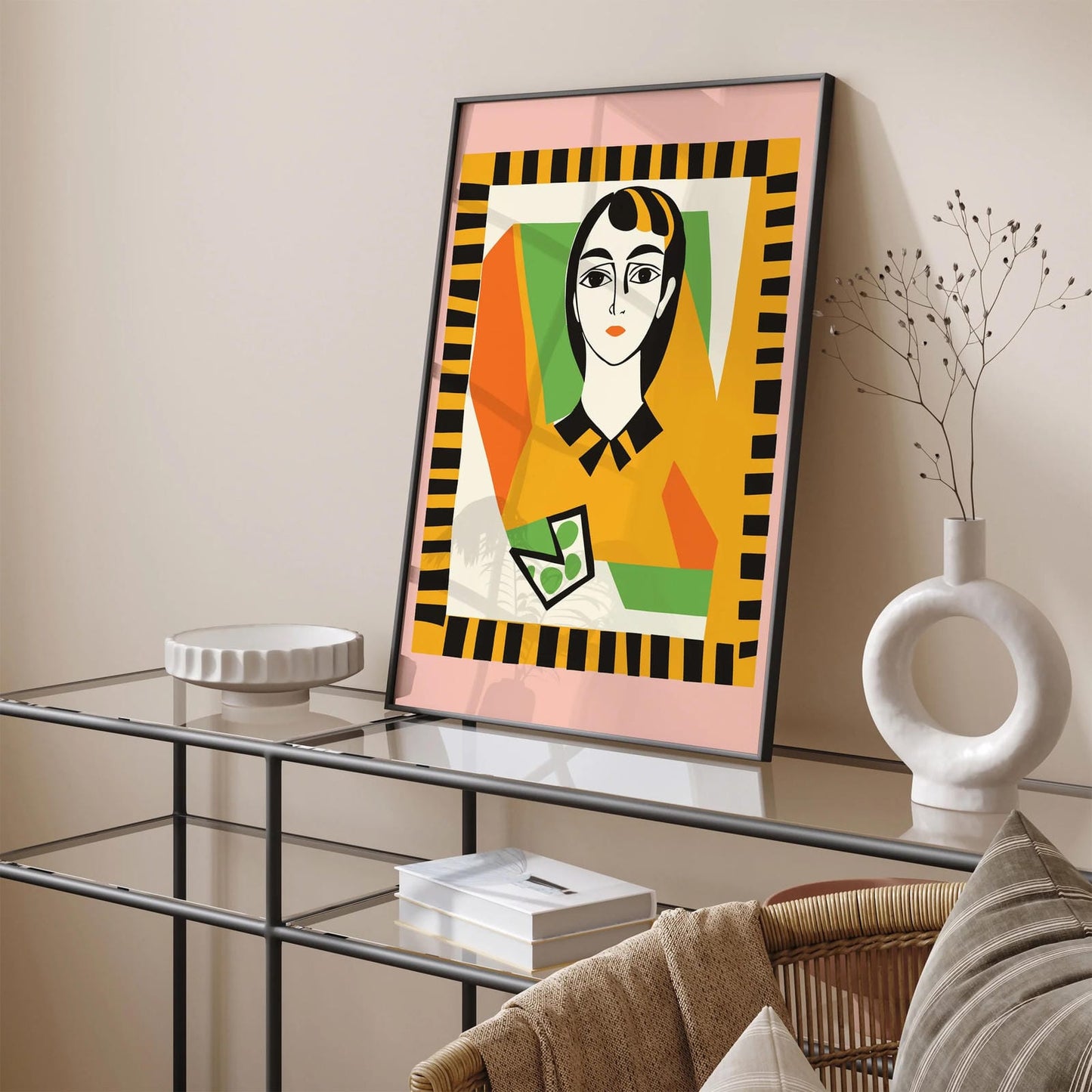 Cute Girl Retro Portrait Wall Art