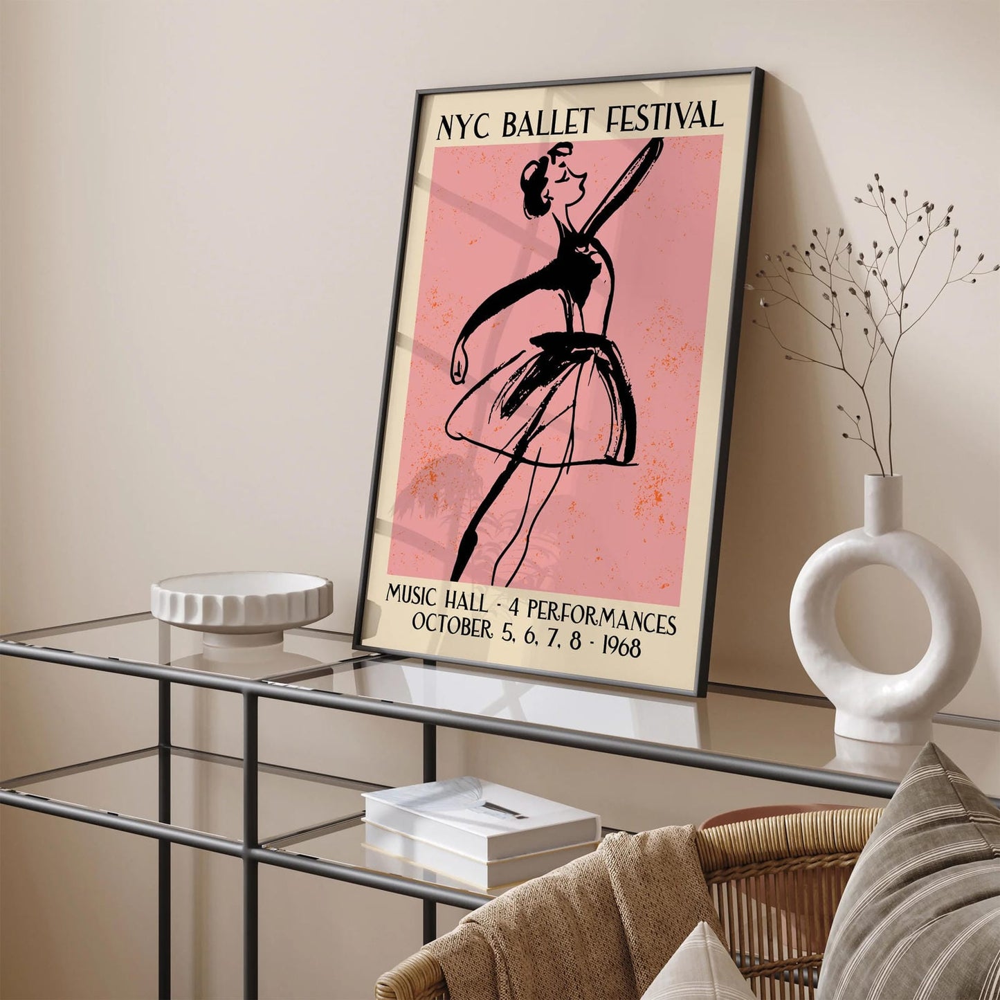 NYC Ballet Festival Pink Wall Art Print