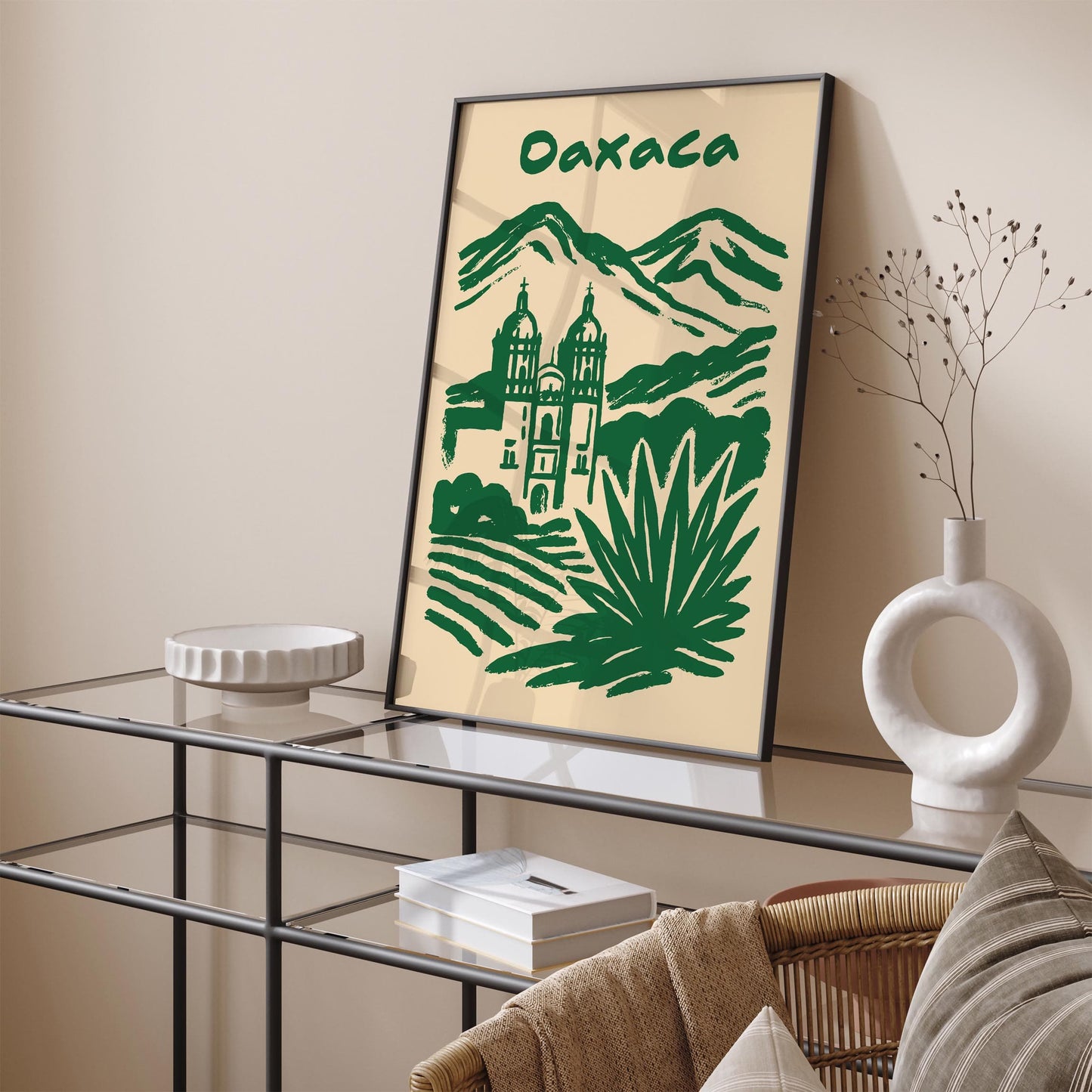 Oaxaca Mexico Poster - Green Travel Wall Art