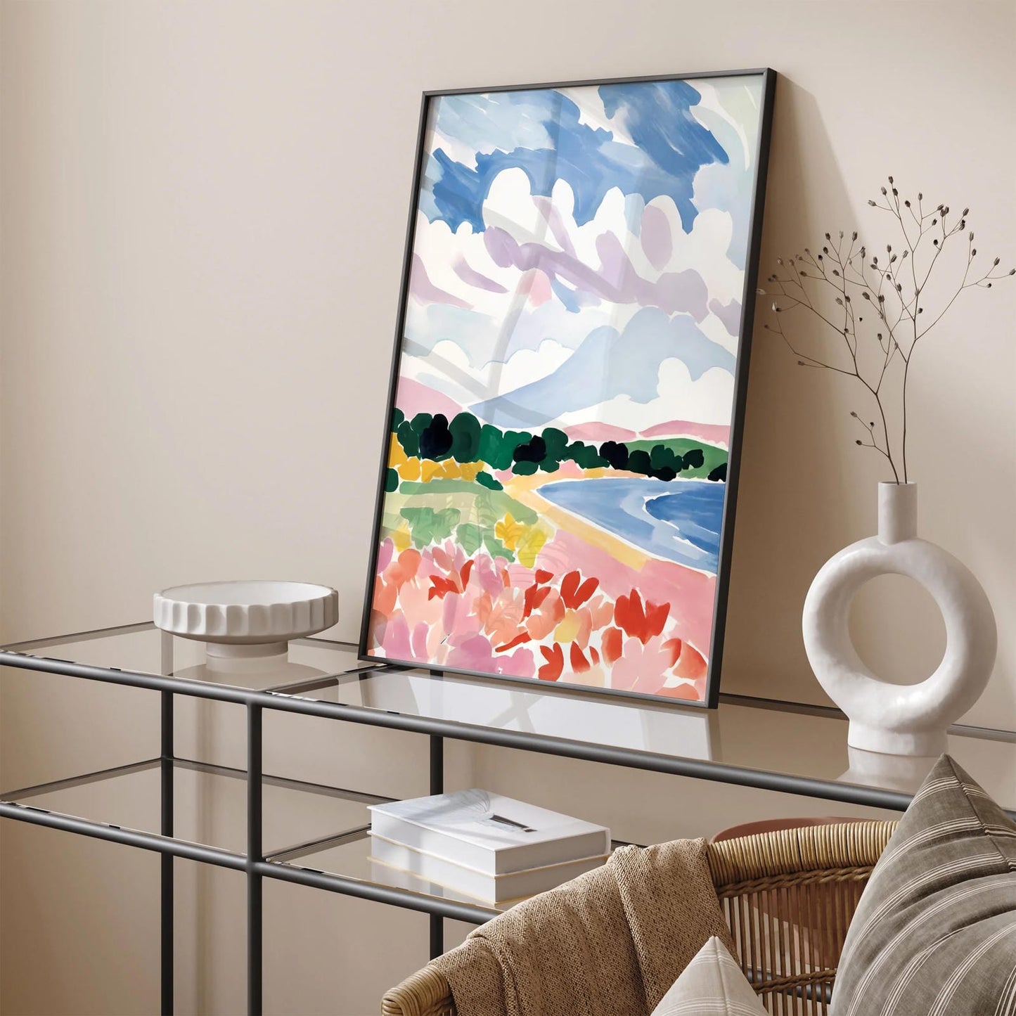 Landscape Art - Colorful Mountain Painting Art Print