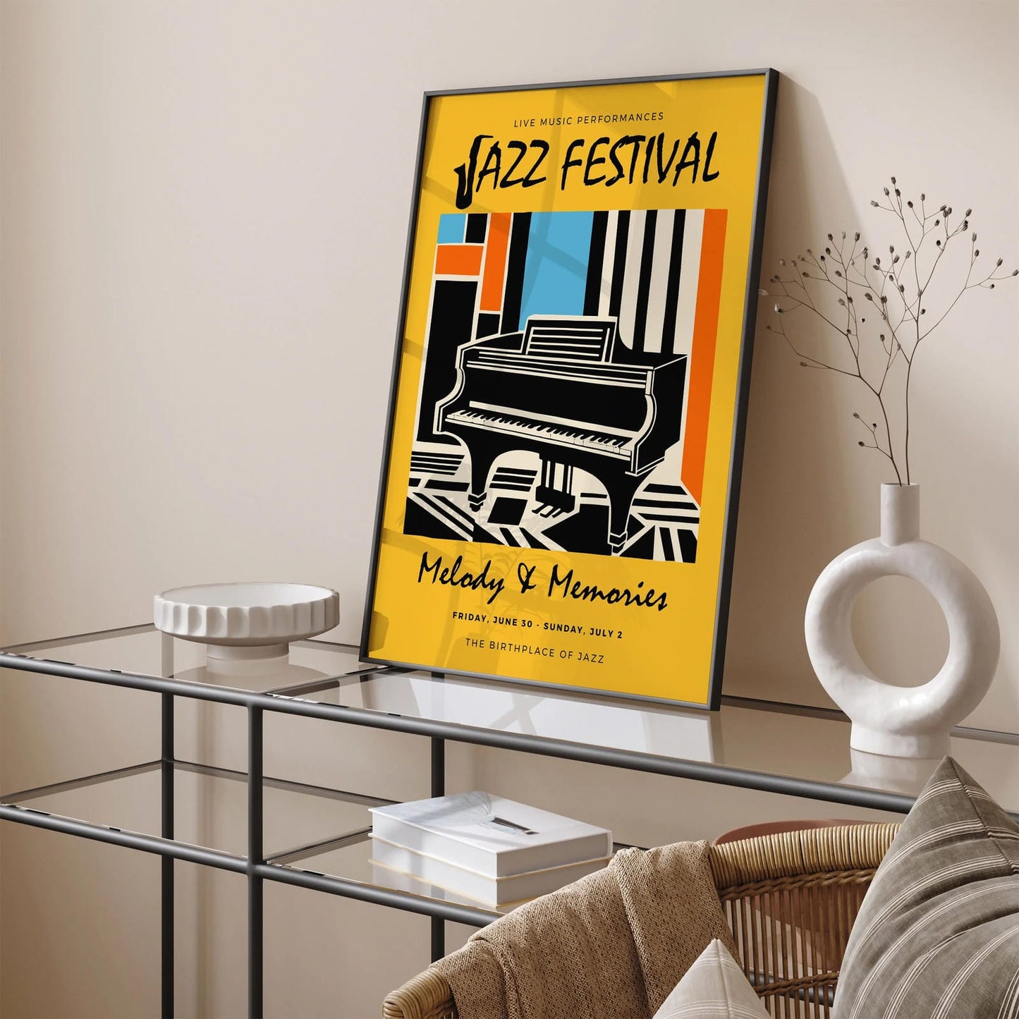 Yellow Jazz Music Art Print