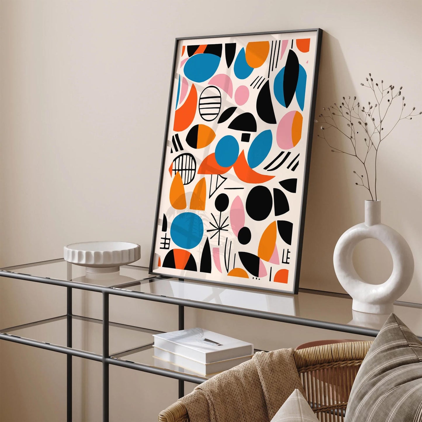 Colorful Mid Century Modern Art Print 2024