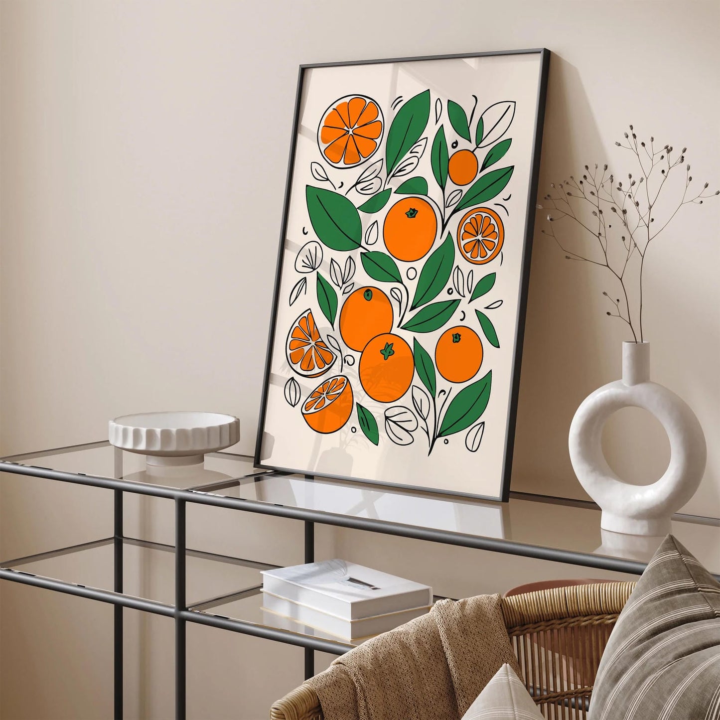 Oranges Minimalist Kitchen Poster