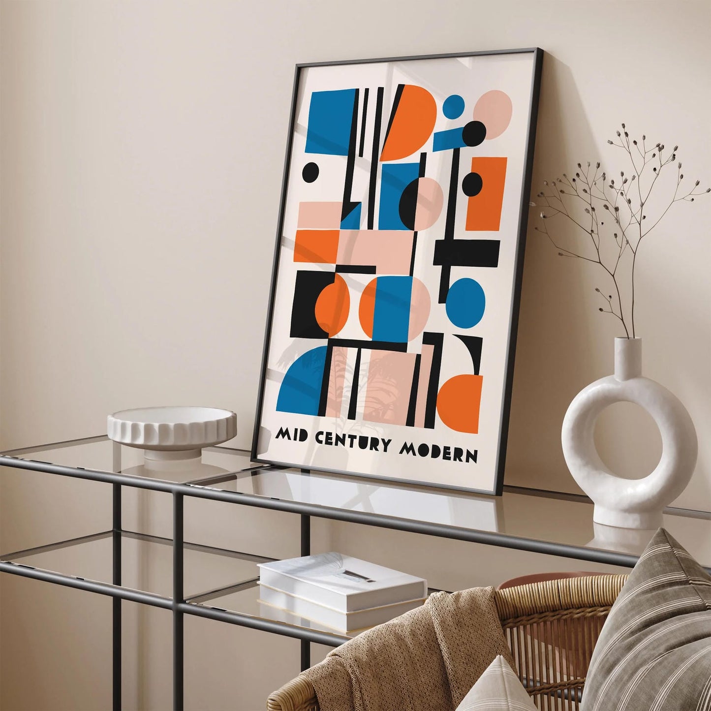 Mid Century Abstract Geometric Poster