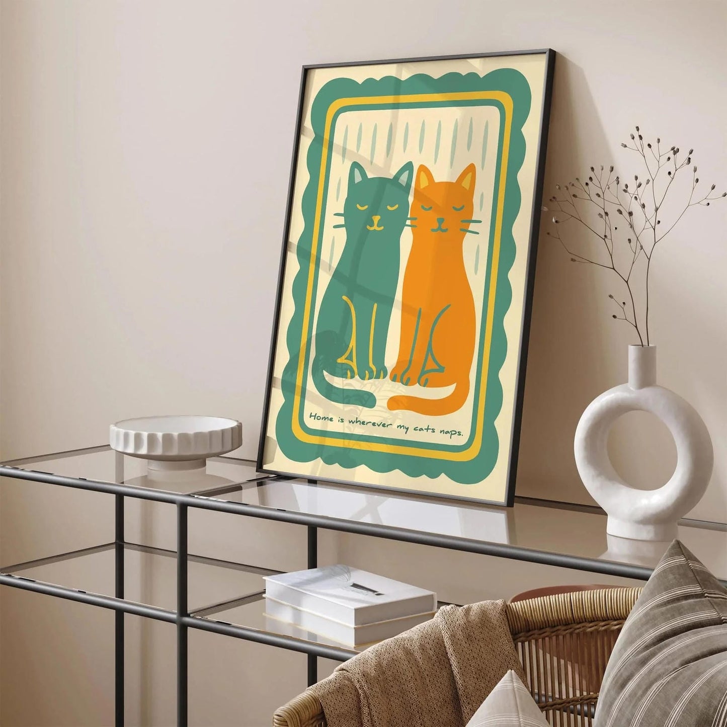 Home is Wherever My Cat Naps Poster